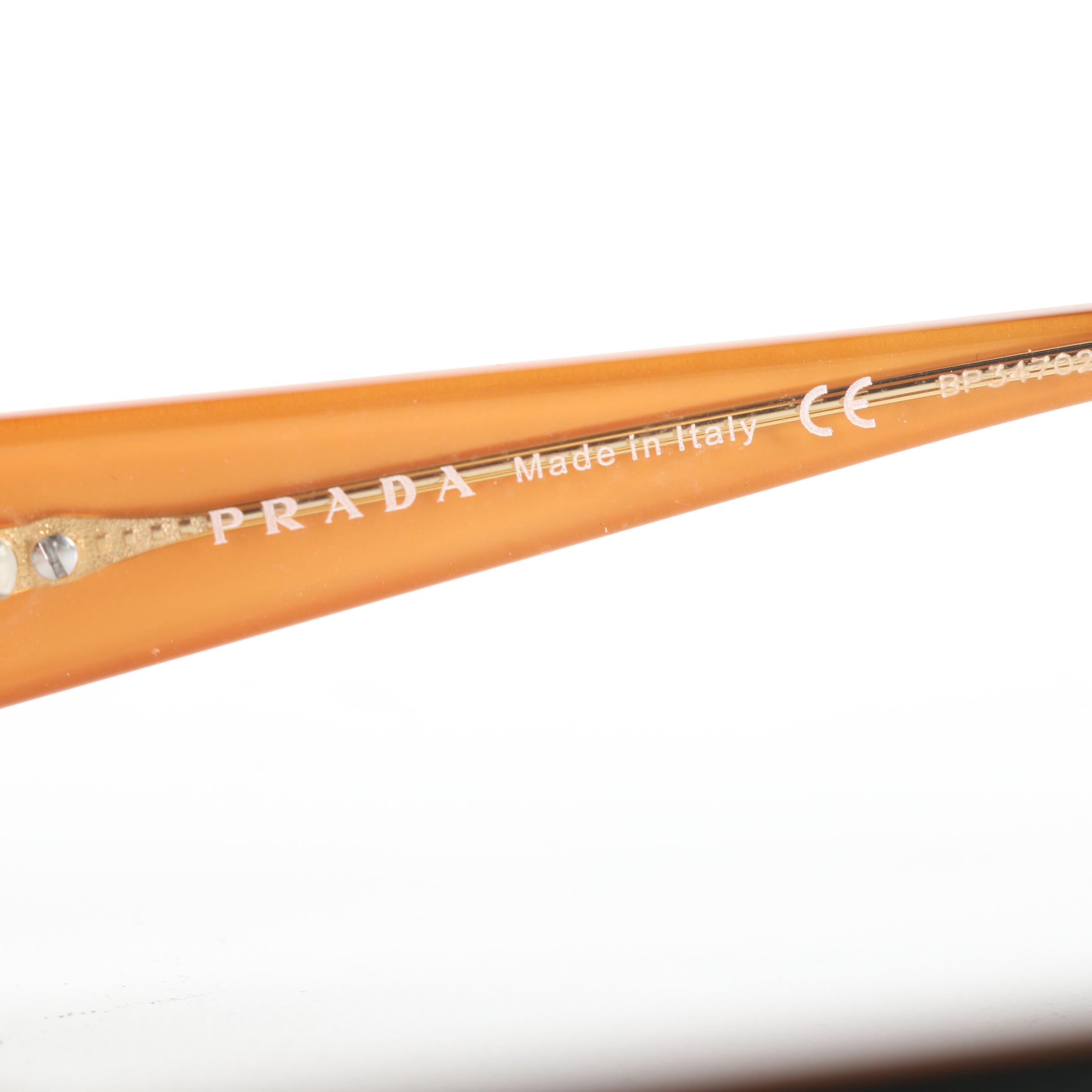 Prada VPR 221 Black and Orange Eyeglasses with Case