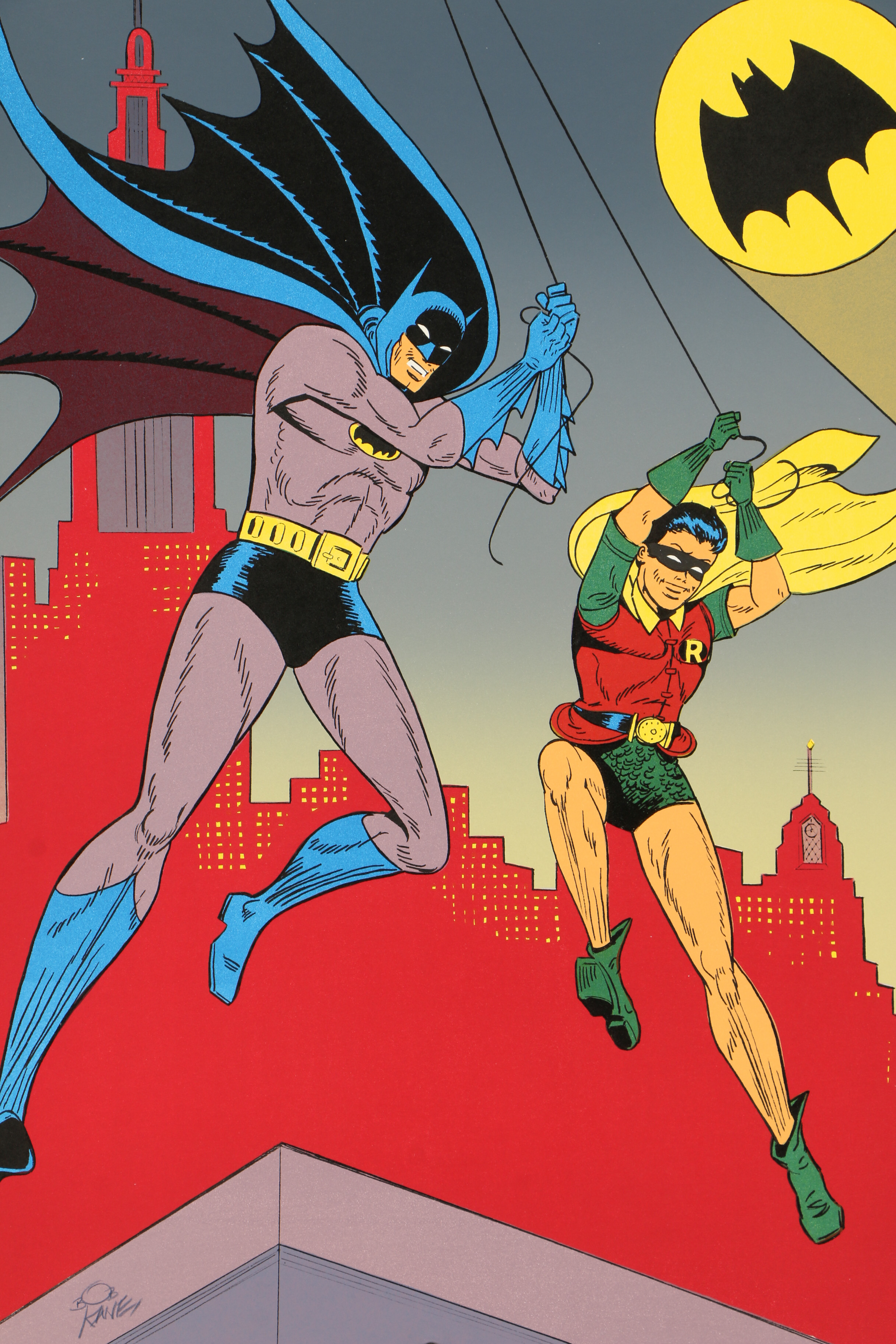 Bob Kane 1989 Lithograph "Batman and Robin"