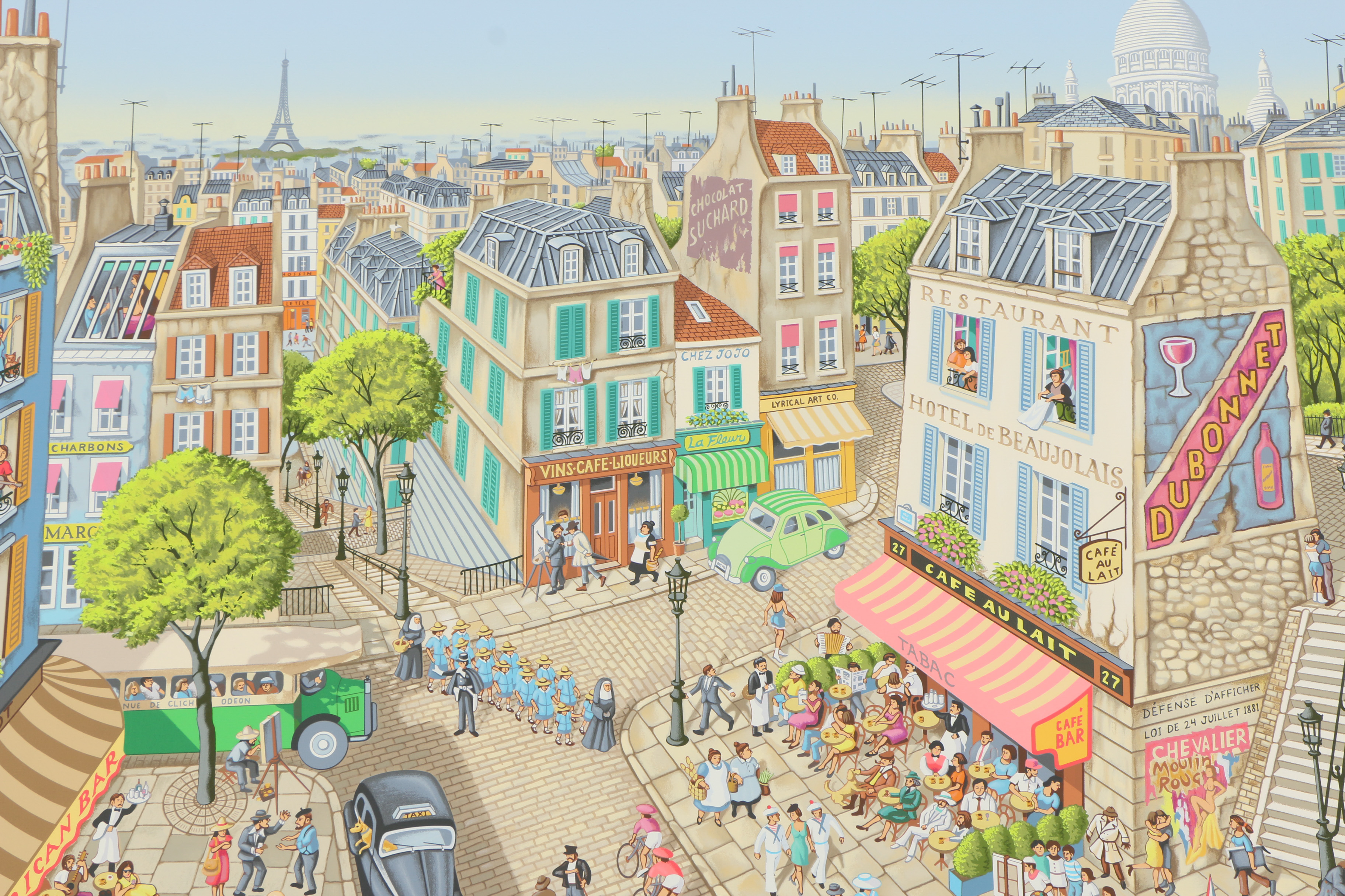 Michael Stringer 1996 Serigraph "La Vie Parisienne"