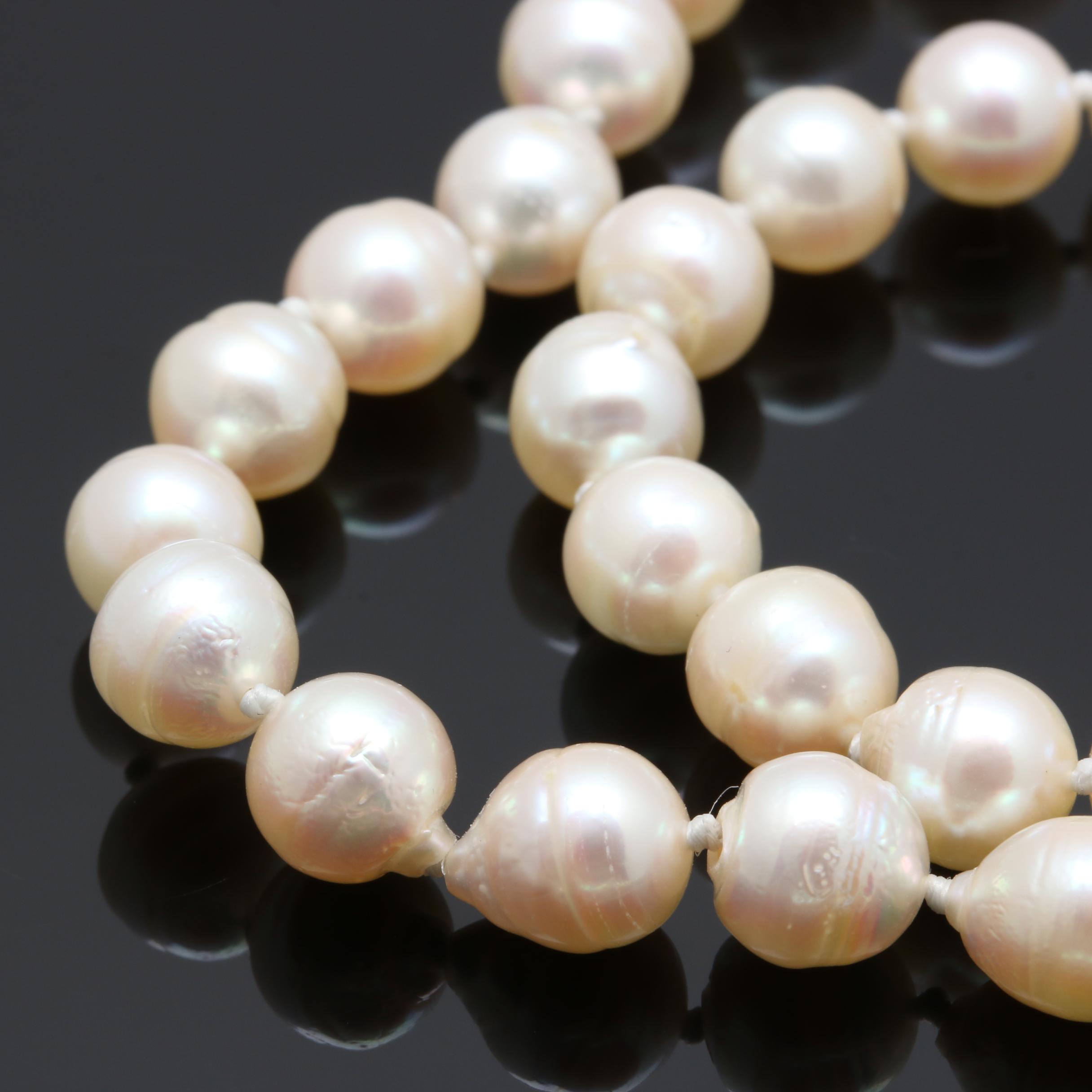 14K Yellow Gold Cultured Pearl Necklace