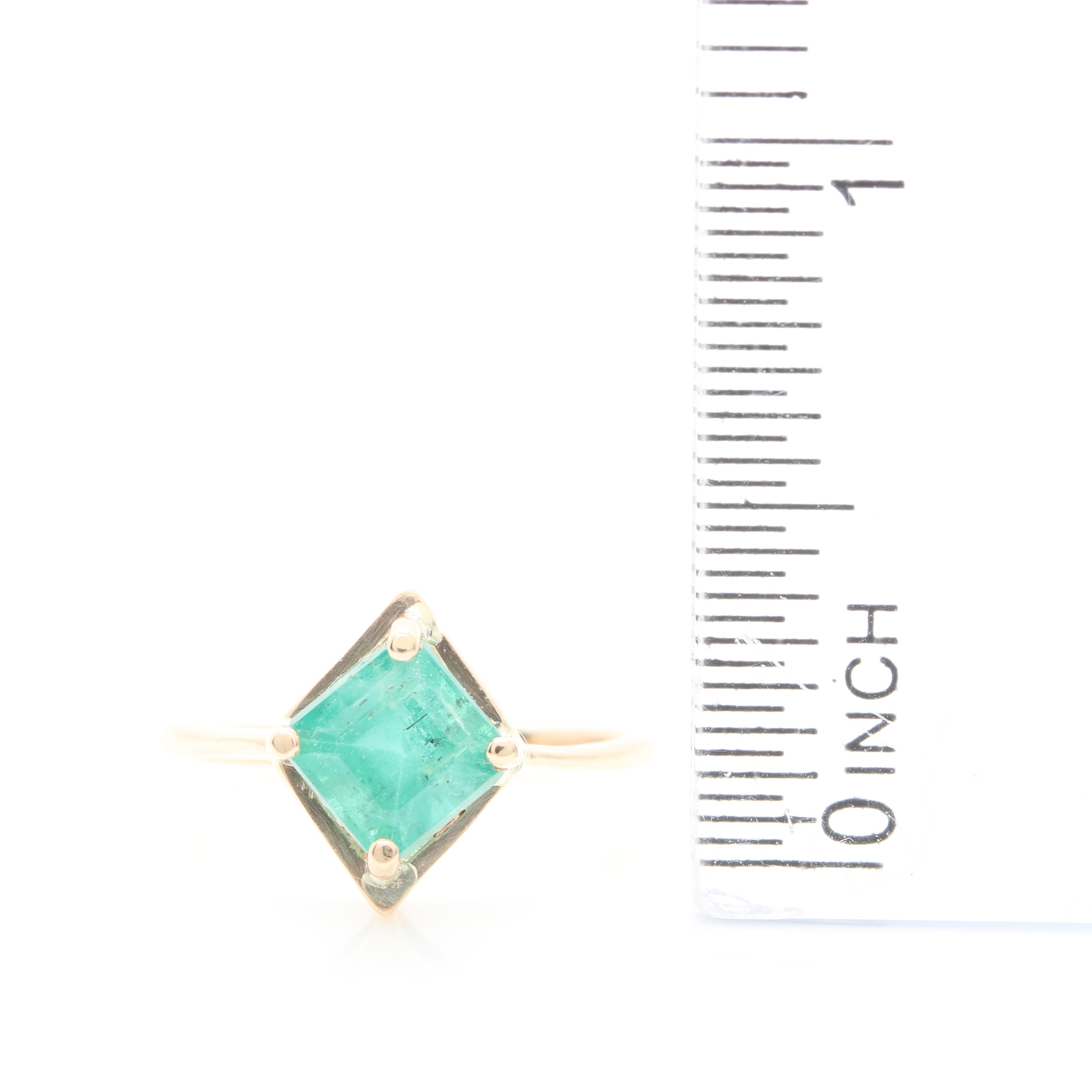 14K Yellow Gold Emerald Ring
