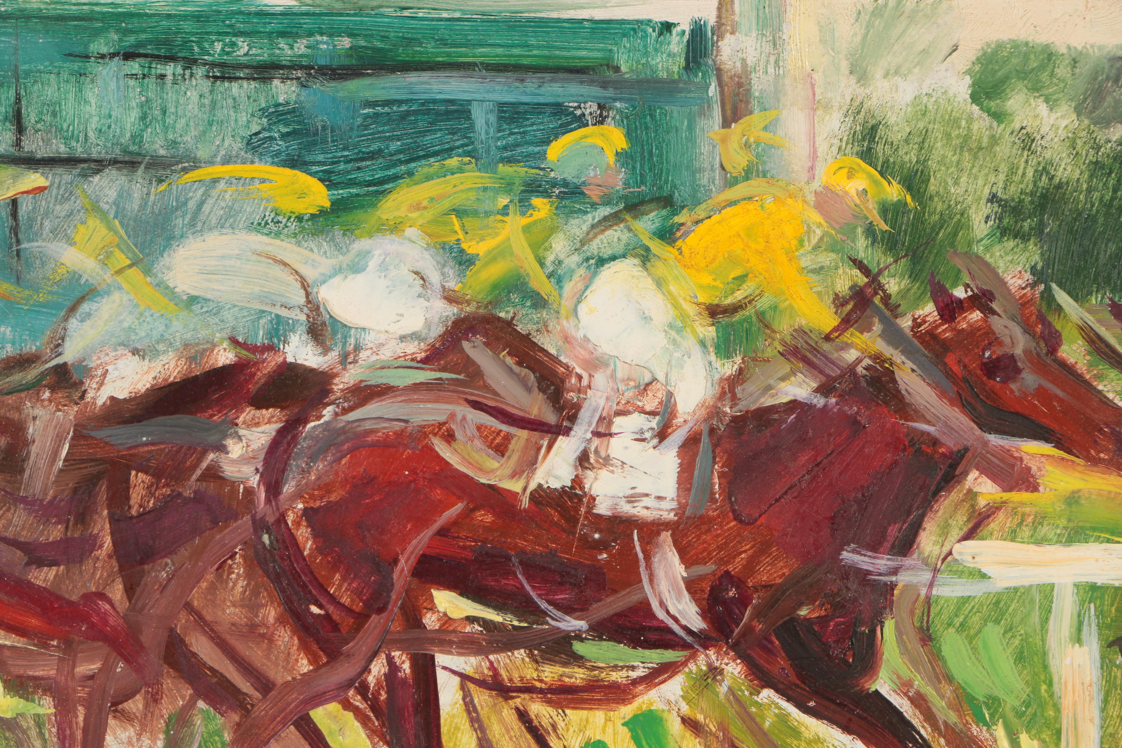 Rudolph Pen Oil Painting of Jockey and Horse Racing