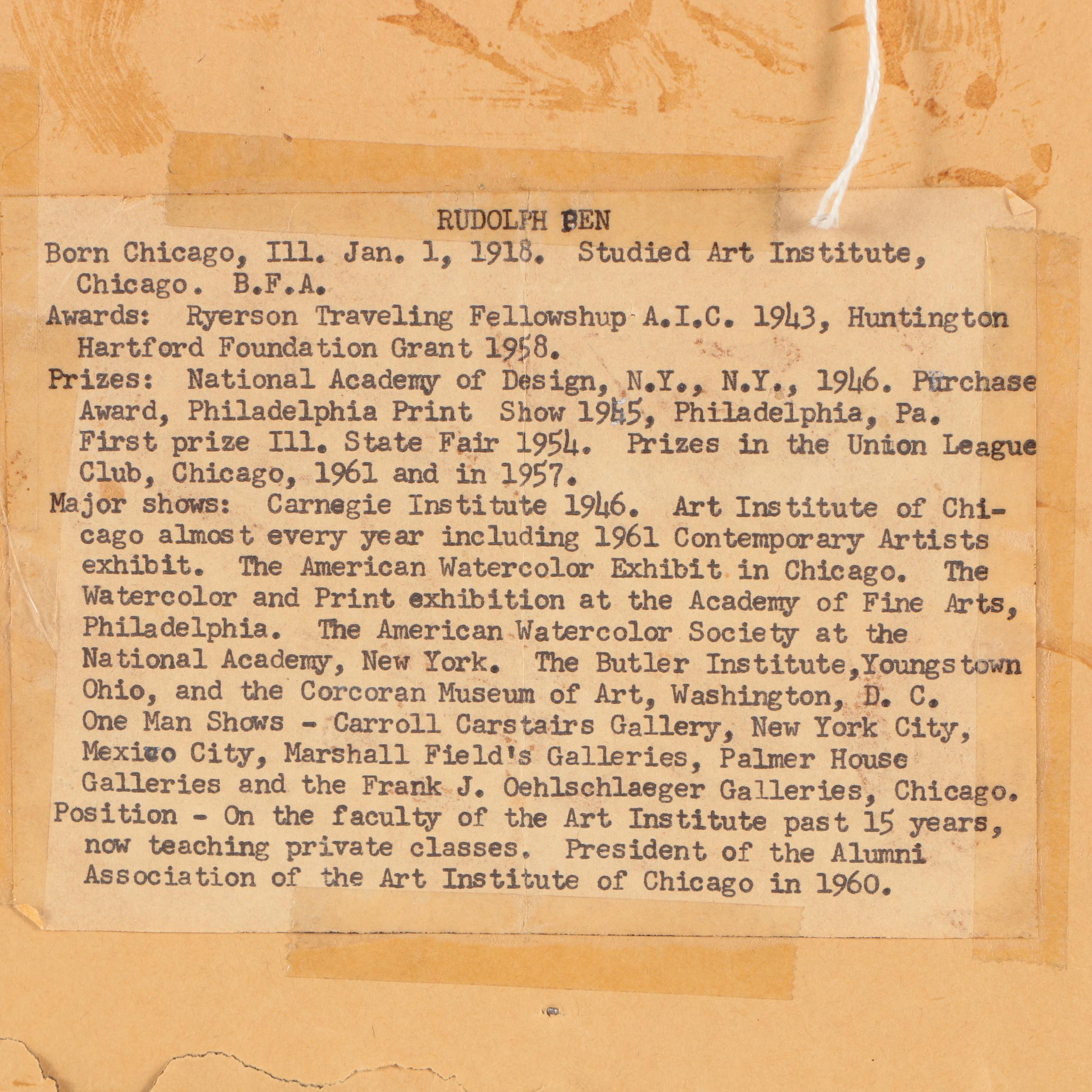 Rudolph Pen Oil Painting of Jockey and Horse Racing