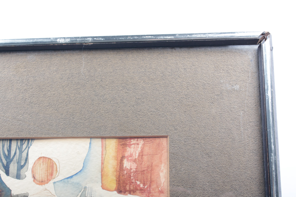 Vintage Meredith Miller Cityscape Watercolor