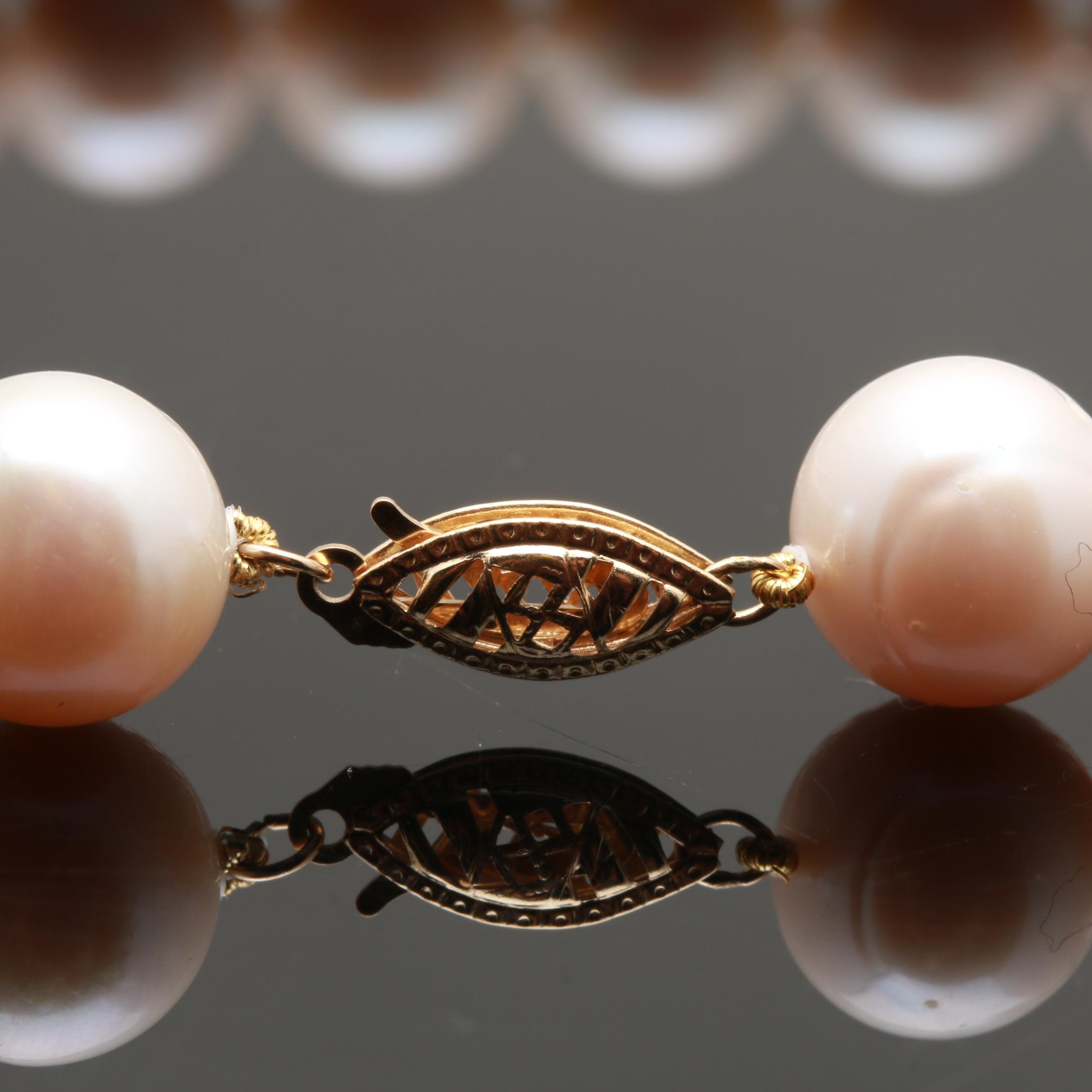 14K Yellow Gold Cultured Pearl Necklace