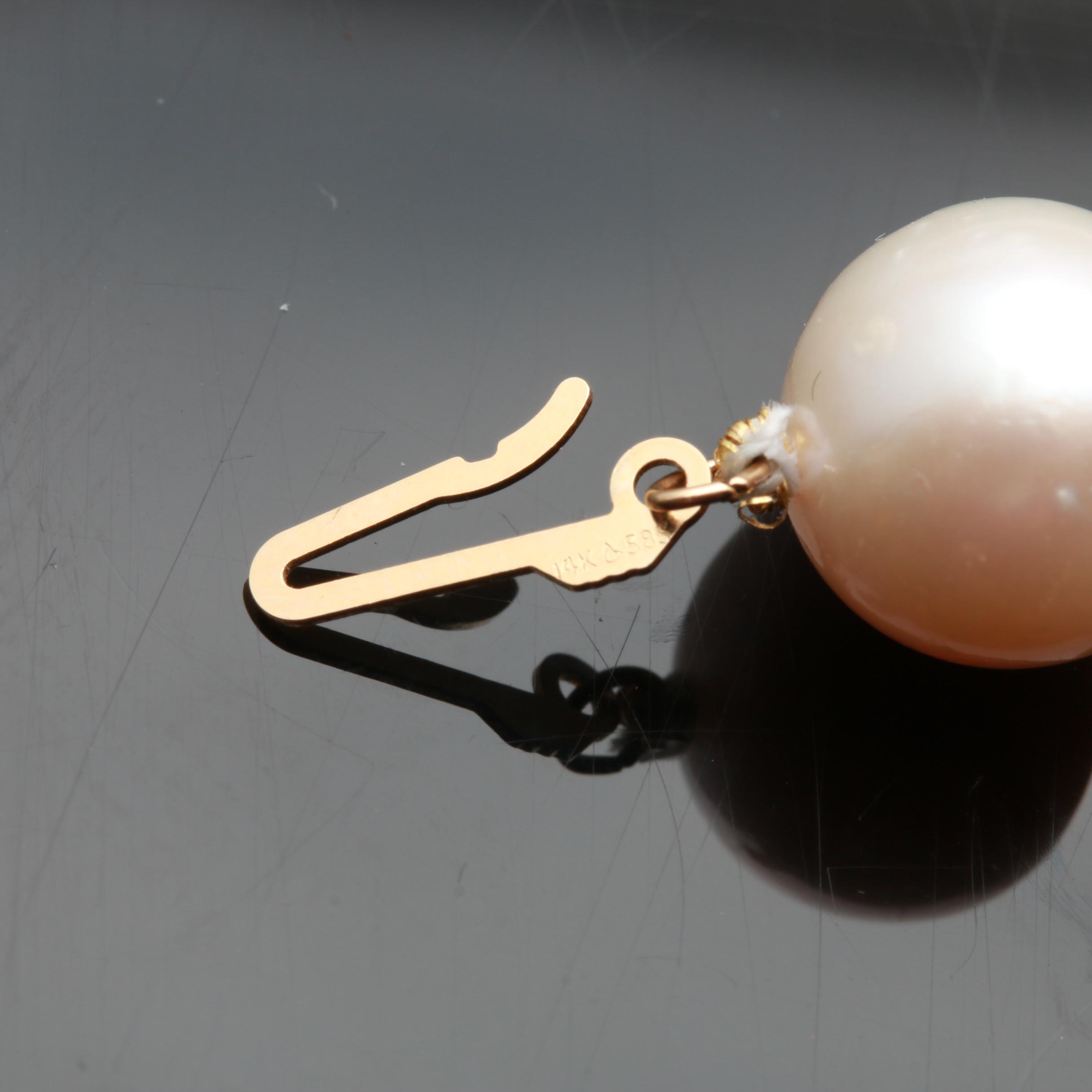 14K Yellow Gold Cultured Pearl Necklace
