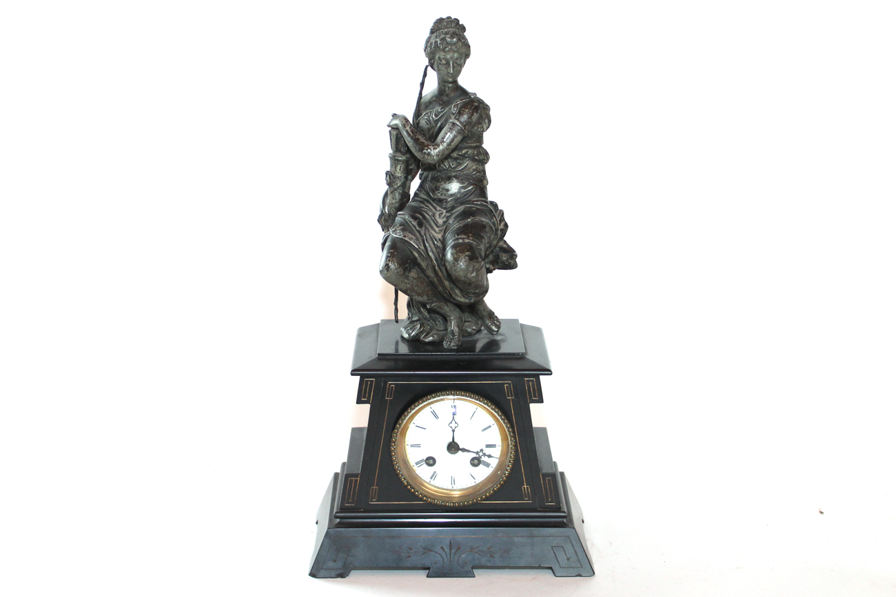 Classic Victorian Figural Mantle Clock