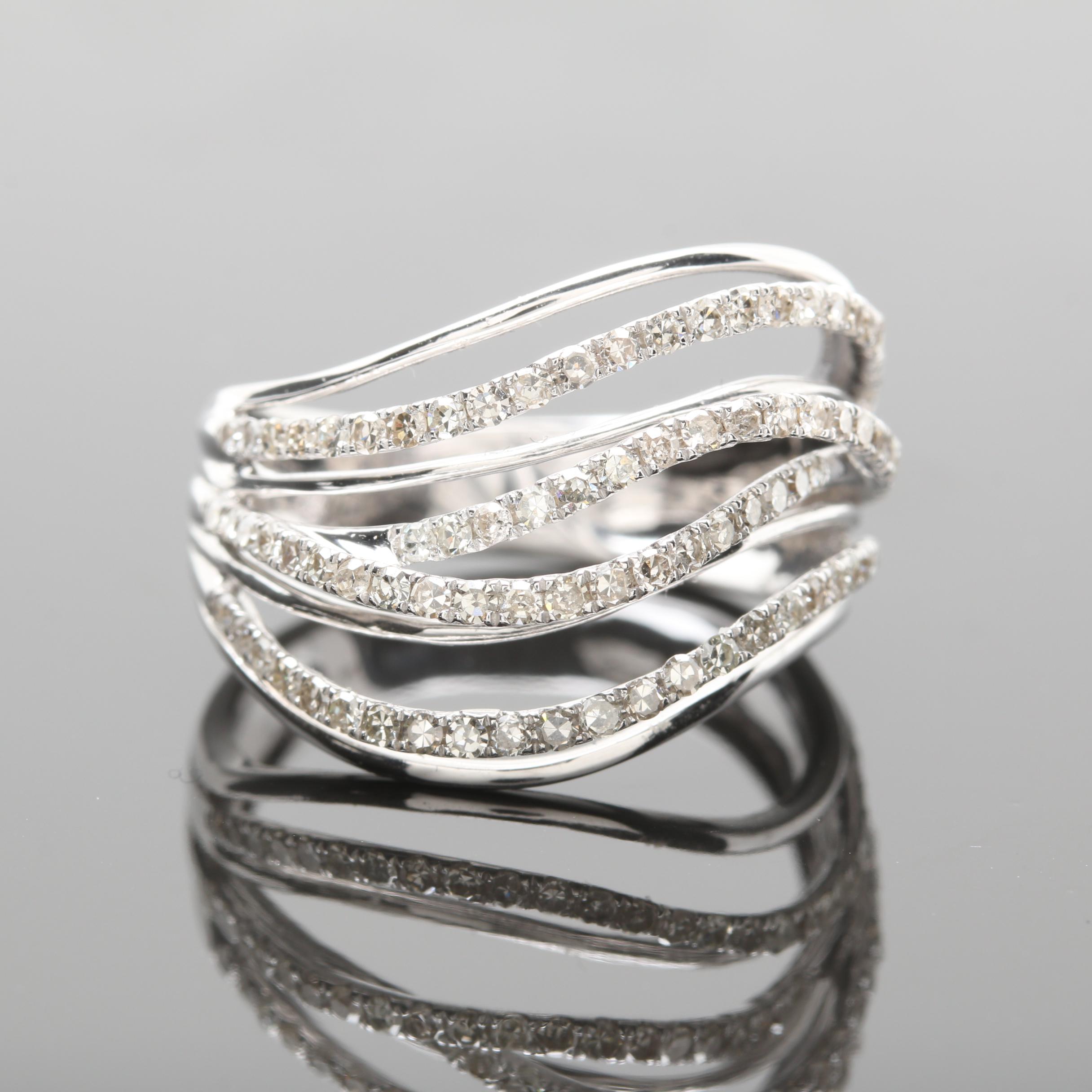 14K White Gold Diamond Ring