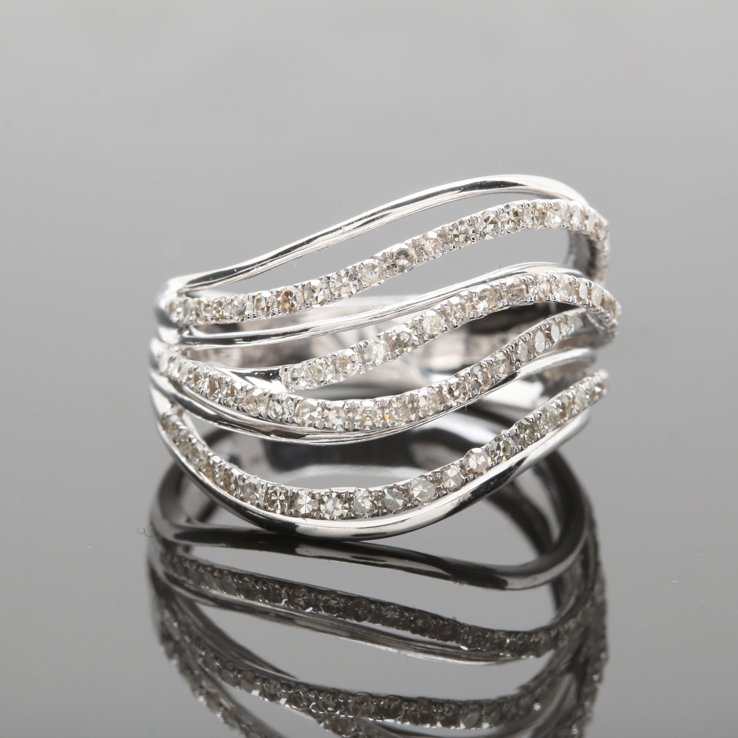 14K White Gold Diamond Ring