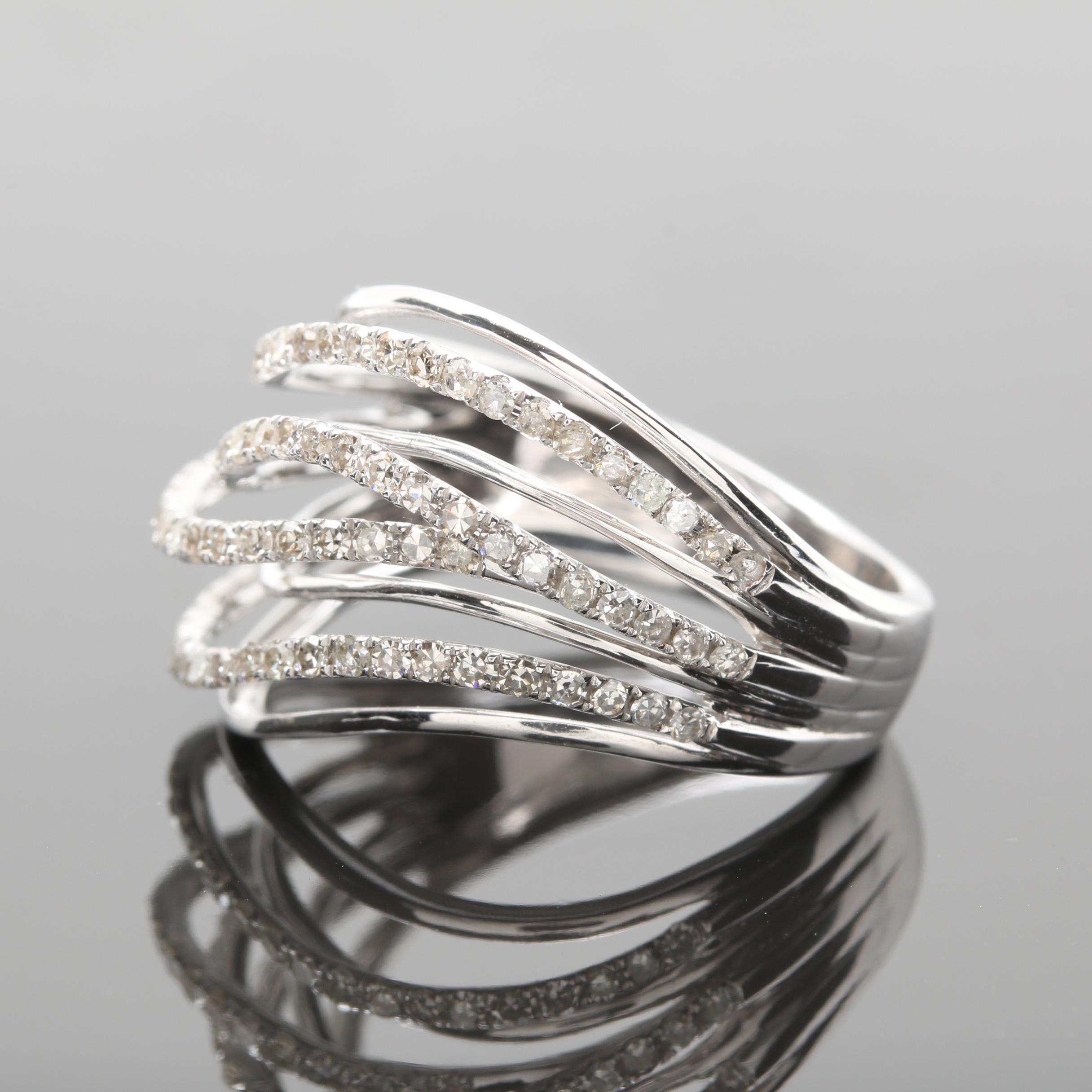 14K White Gold Diamond Ring