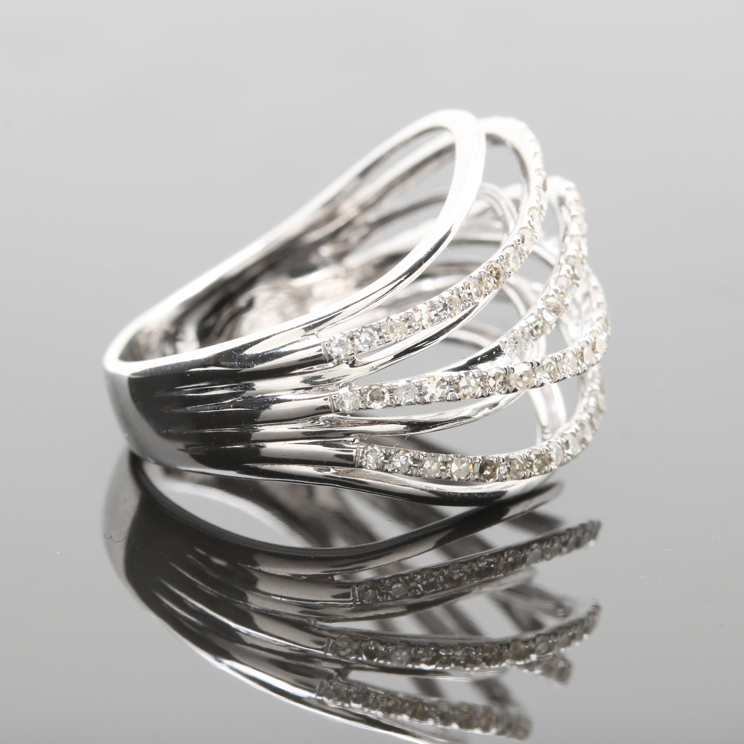 14K White Gold Diamond Ring