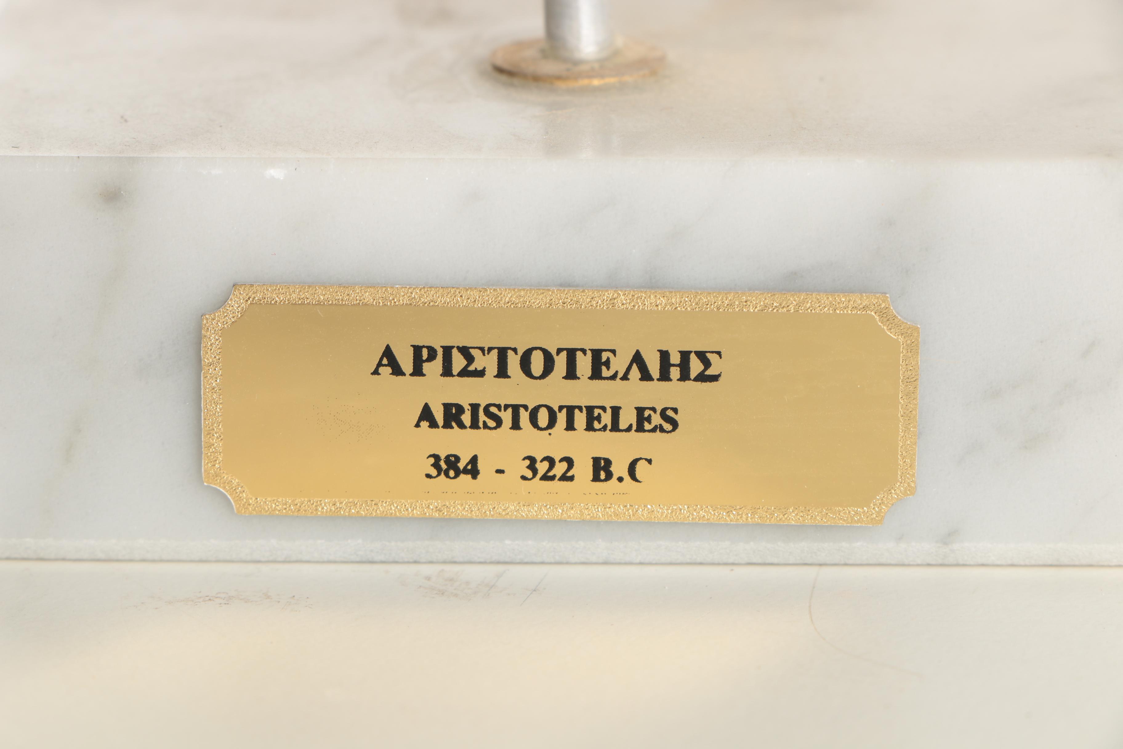 Ergani Athena Plaster Bust of Aristotle on Marble Base