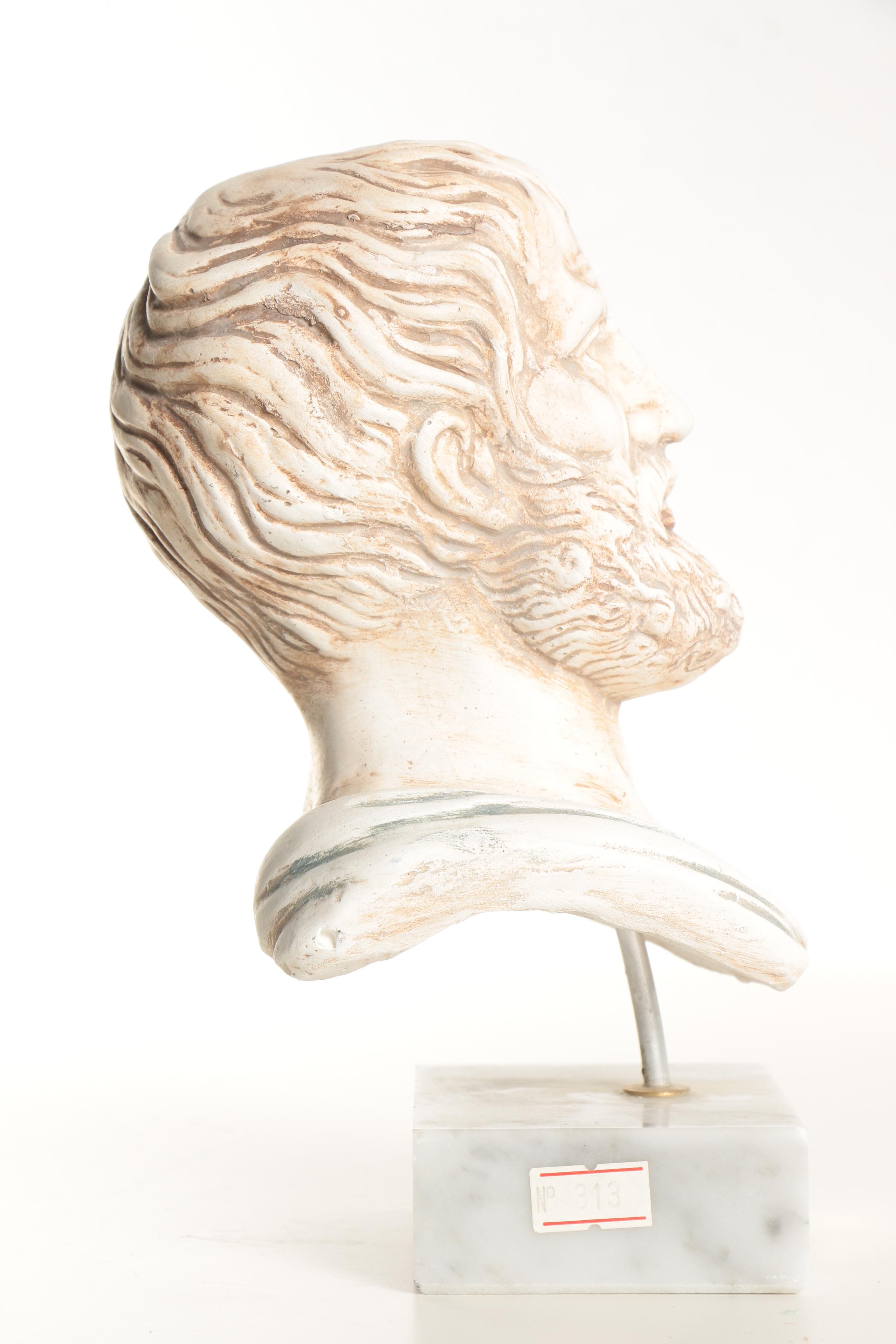 Ergani Athena Plaster Bust of Aristotle on Marble Base