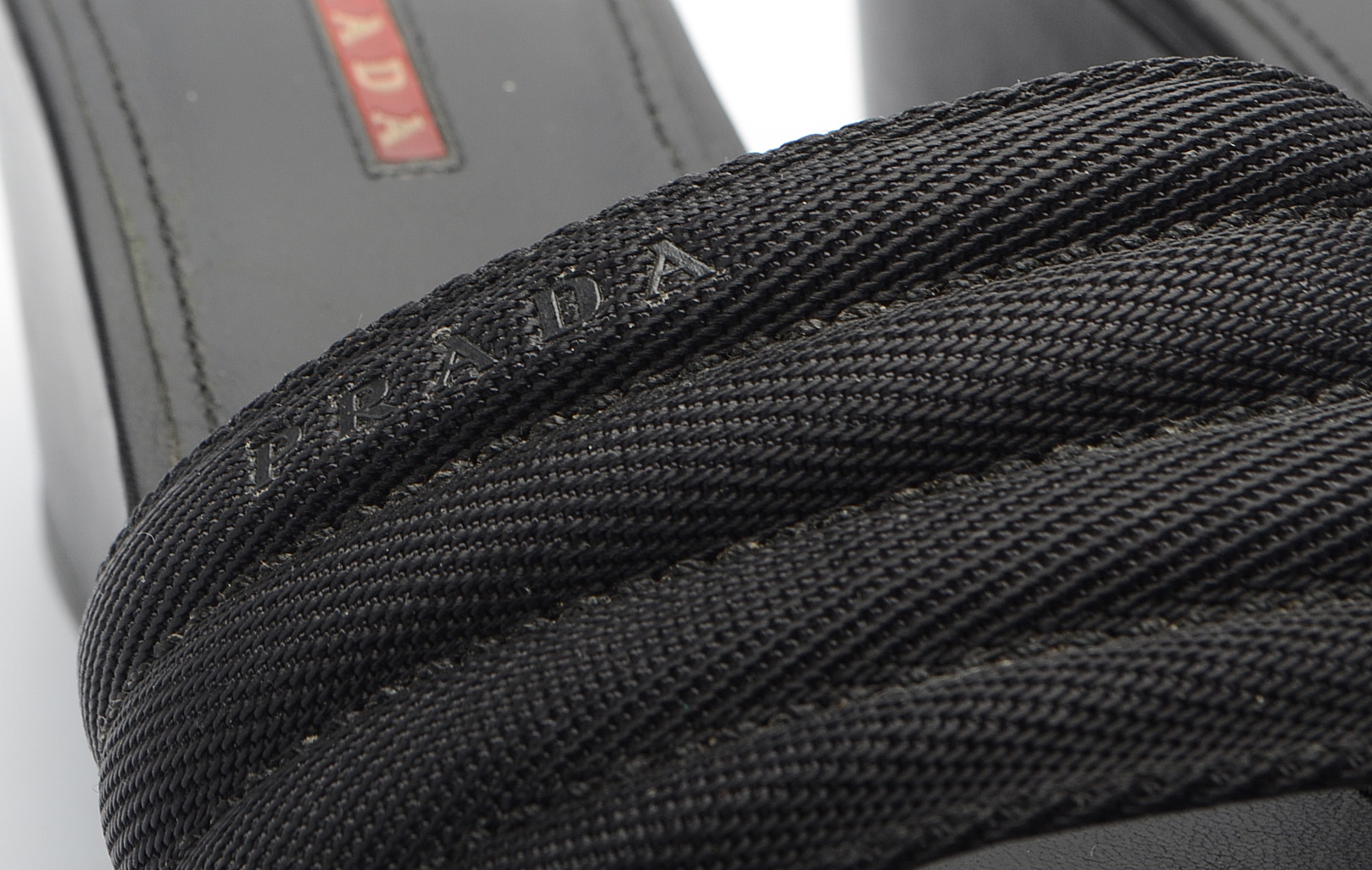 Prada Black Platform Slide Sandals