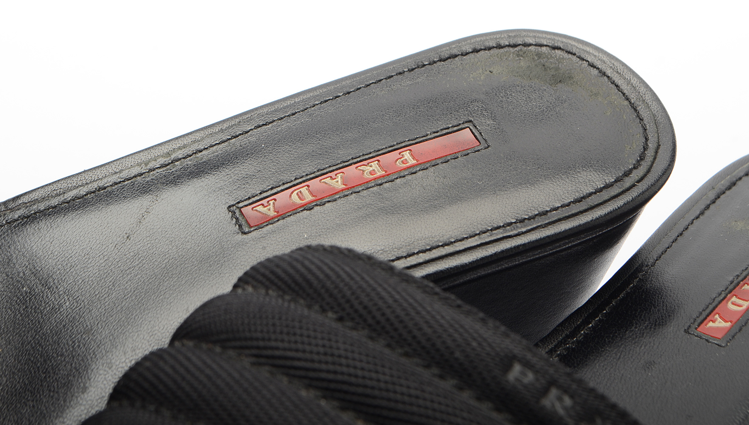 Prada Black Platform Slide Sandals