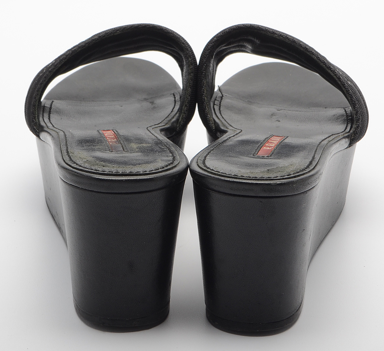 Prada Black Platform Slide Sandals