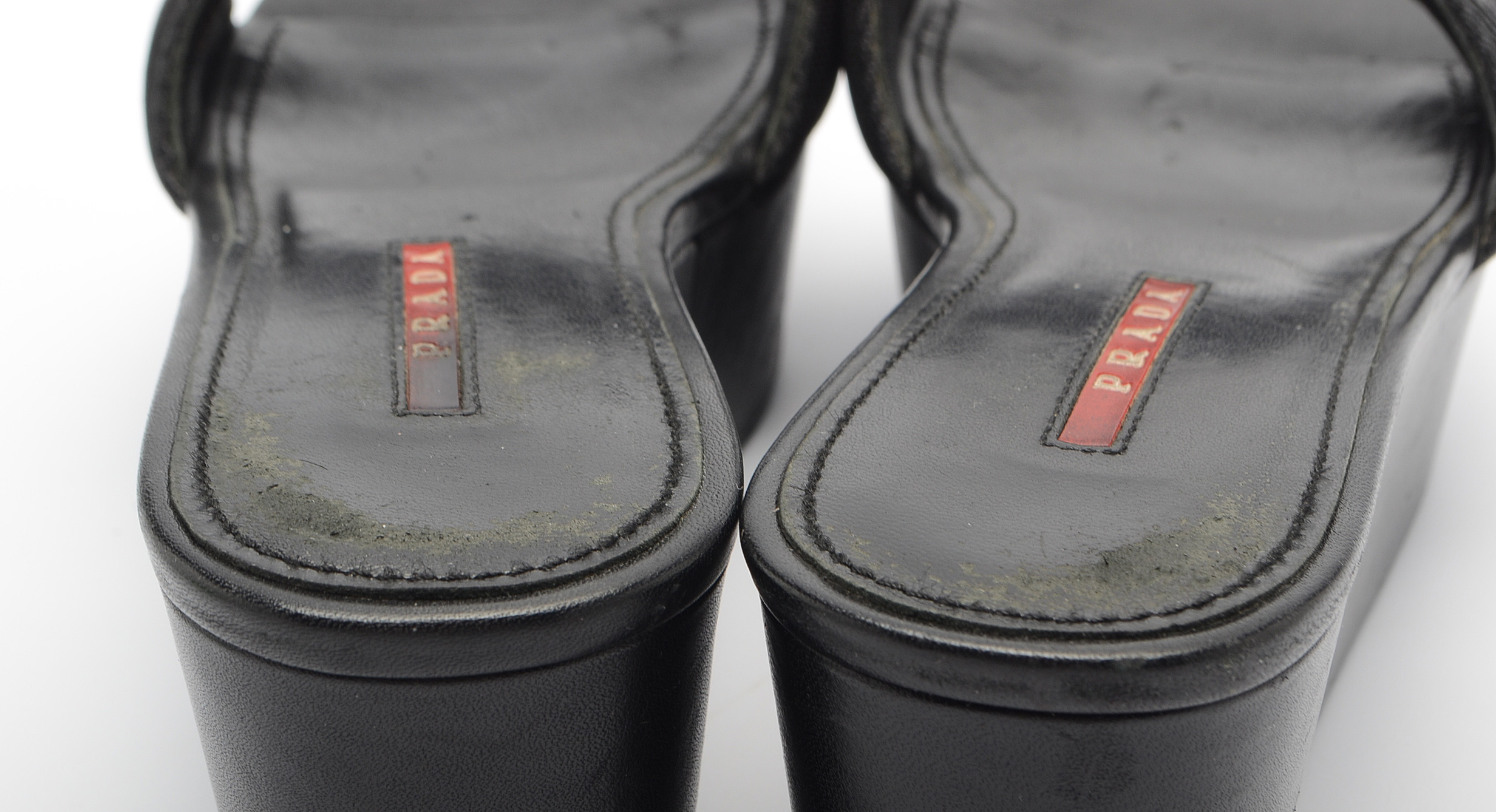 Prada Black Platform Slide Sandals