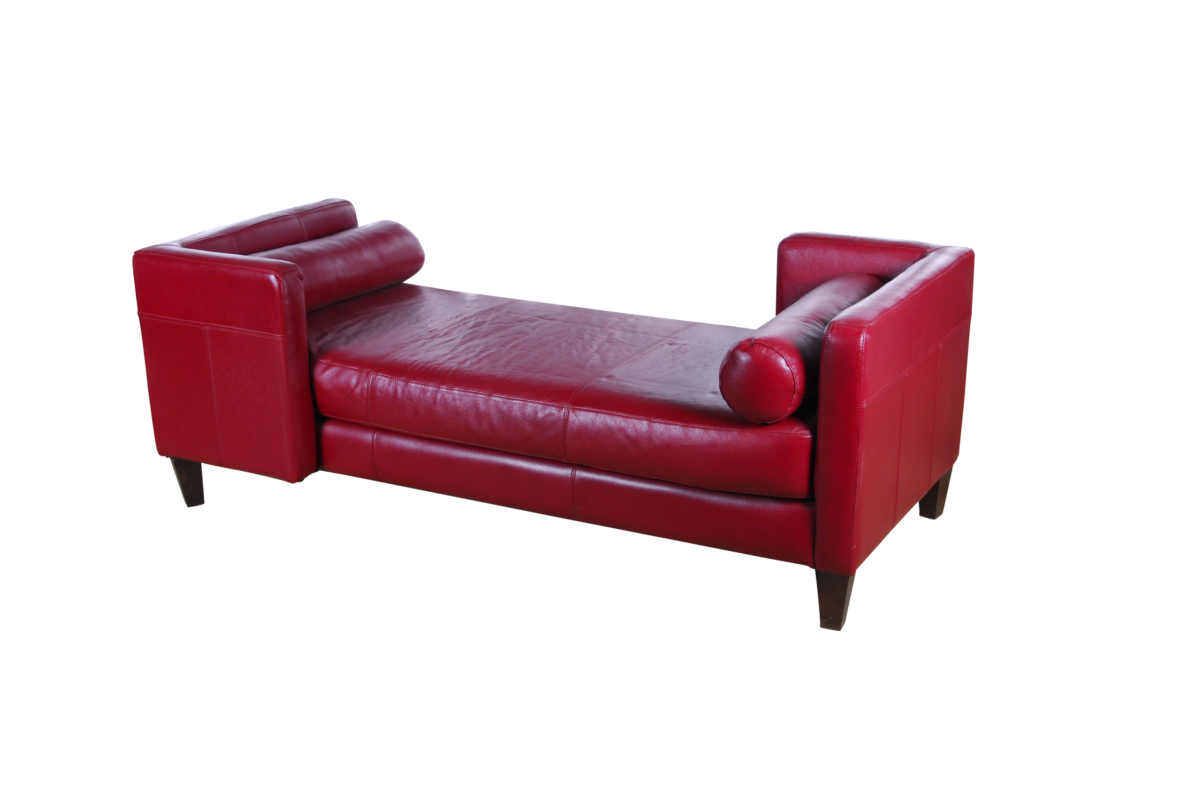 Italian Red Leather Daybed by Chateau d'Ax