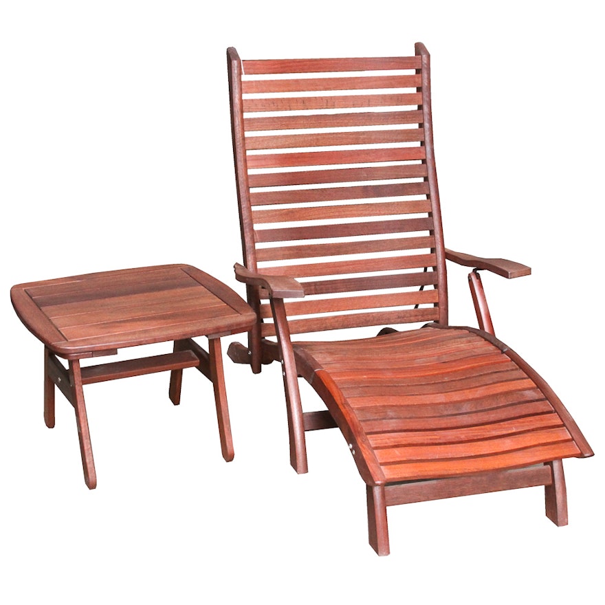 Teak Lounge Chair and Side Table