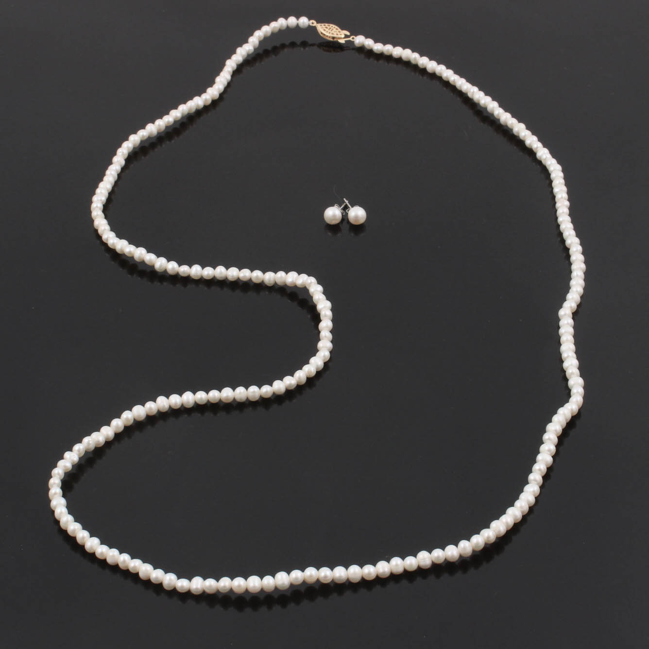 Freshwater Pearl Necklace and Earrings