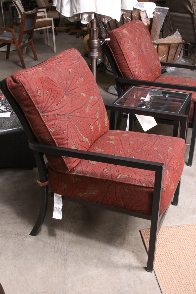 Summer Classics Contemporary Patio Chairs, Side Table and Umbrella