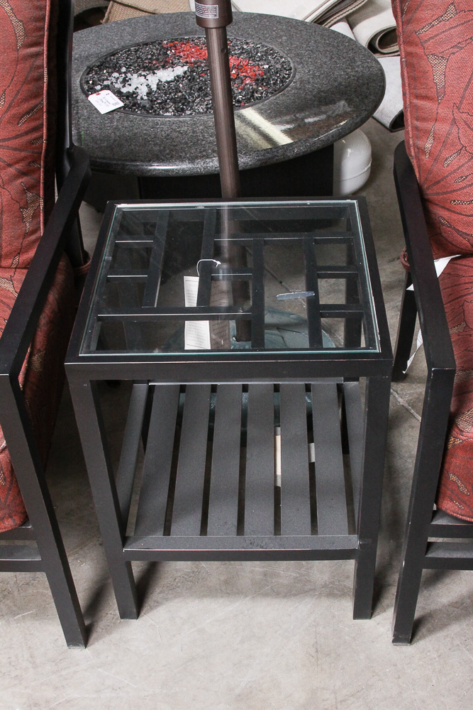 Summer Classics Contemporary Patio Chairs, Side Table and Umbrella