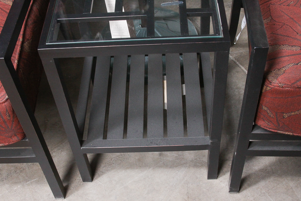 Summer Classics Contemporary Patio Chairs, Side Table and Umbrella