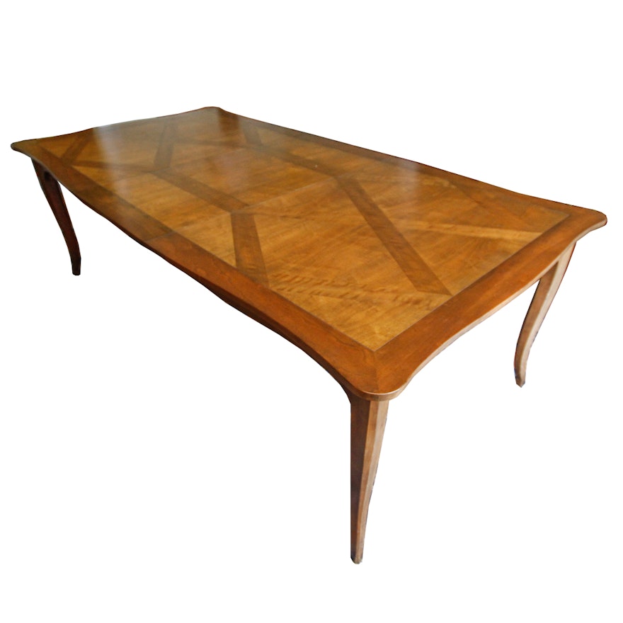 Baker Furniture Fruitwood Parquetry Dining Table