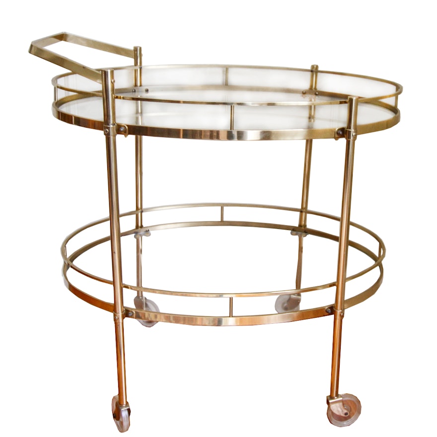 Mid Century Style Gold Bar Cart