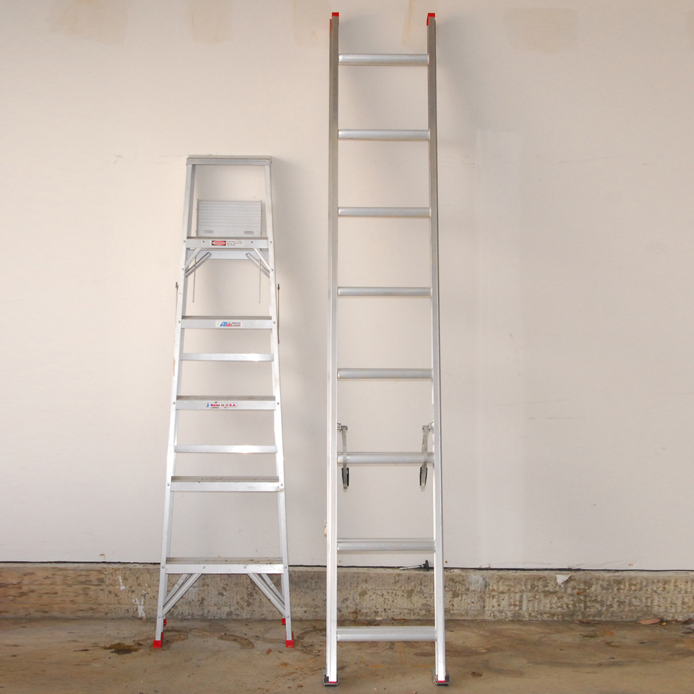 Aluminum All American 6' A-Frame and Louisville Ladder 16' Extension Ladder