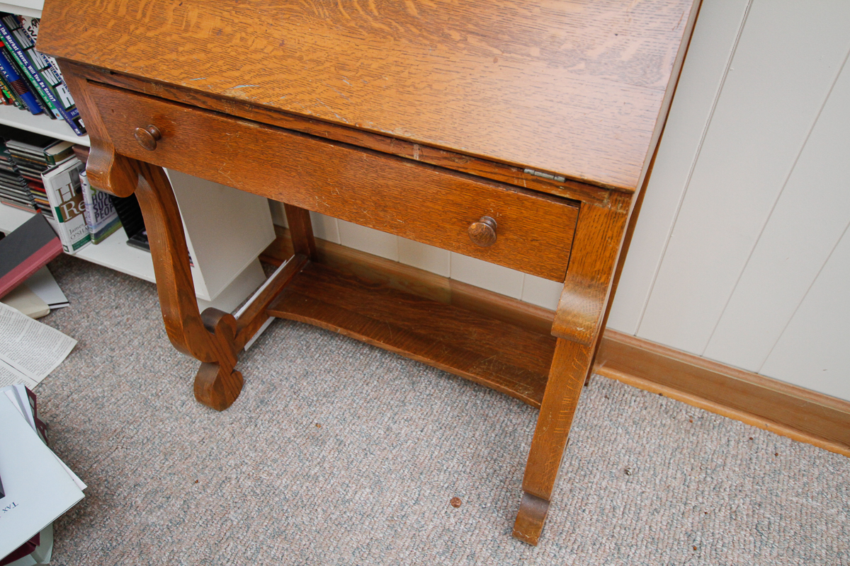 Vintage Empire Style Oak Secretary Desk