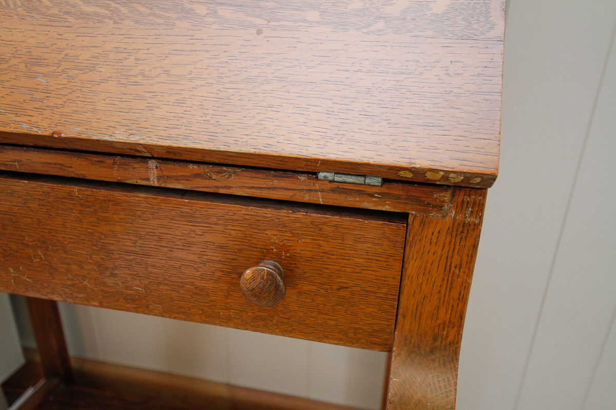Vintage Empire Style Oak Secretary Desk