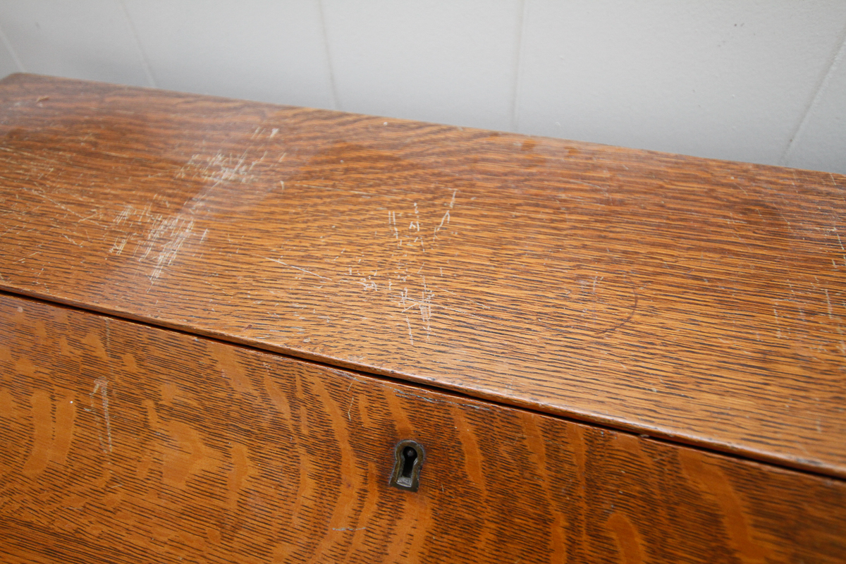 Vintage Empire Style Oak Secretary Desk