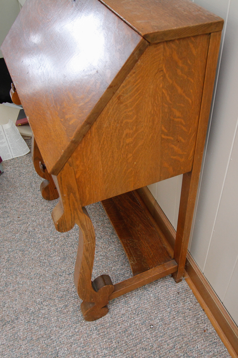 Vintage Empire Style Oak Secretary Desk