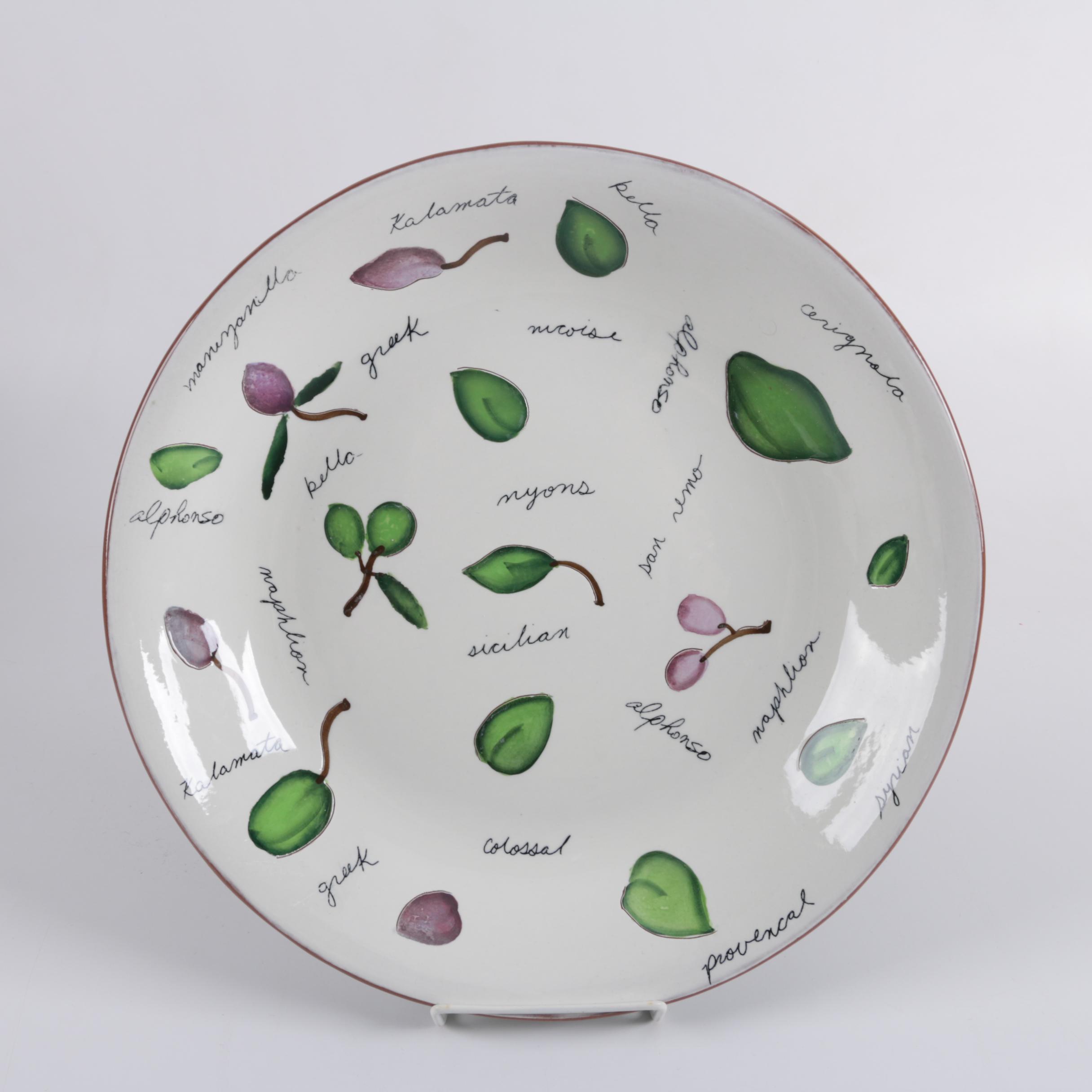 Pottery Barn "Olive" Pasta Bowls and Serving Bowl