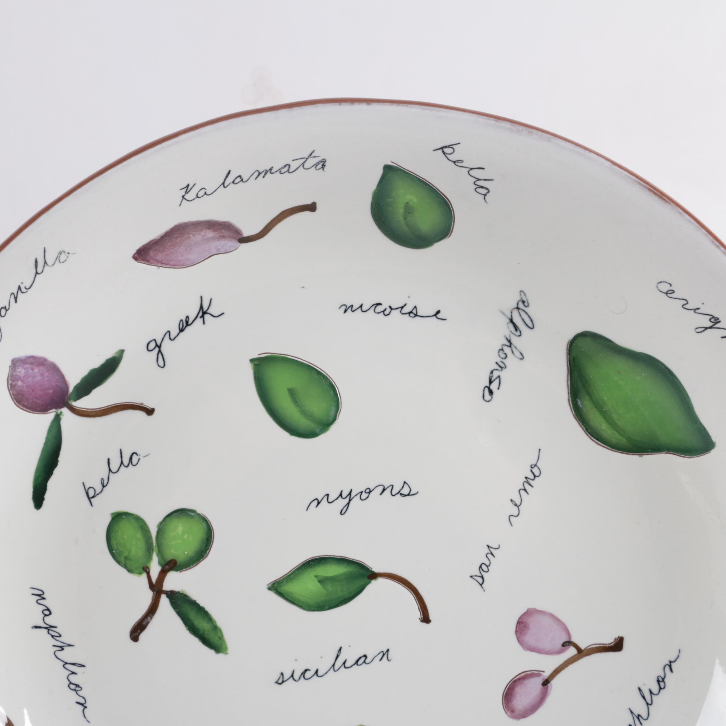 Pottery Barn "Olive" Pasta Bowls and Serving Bowl