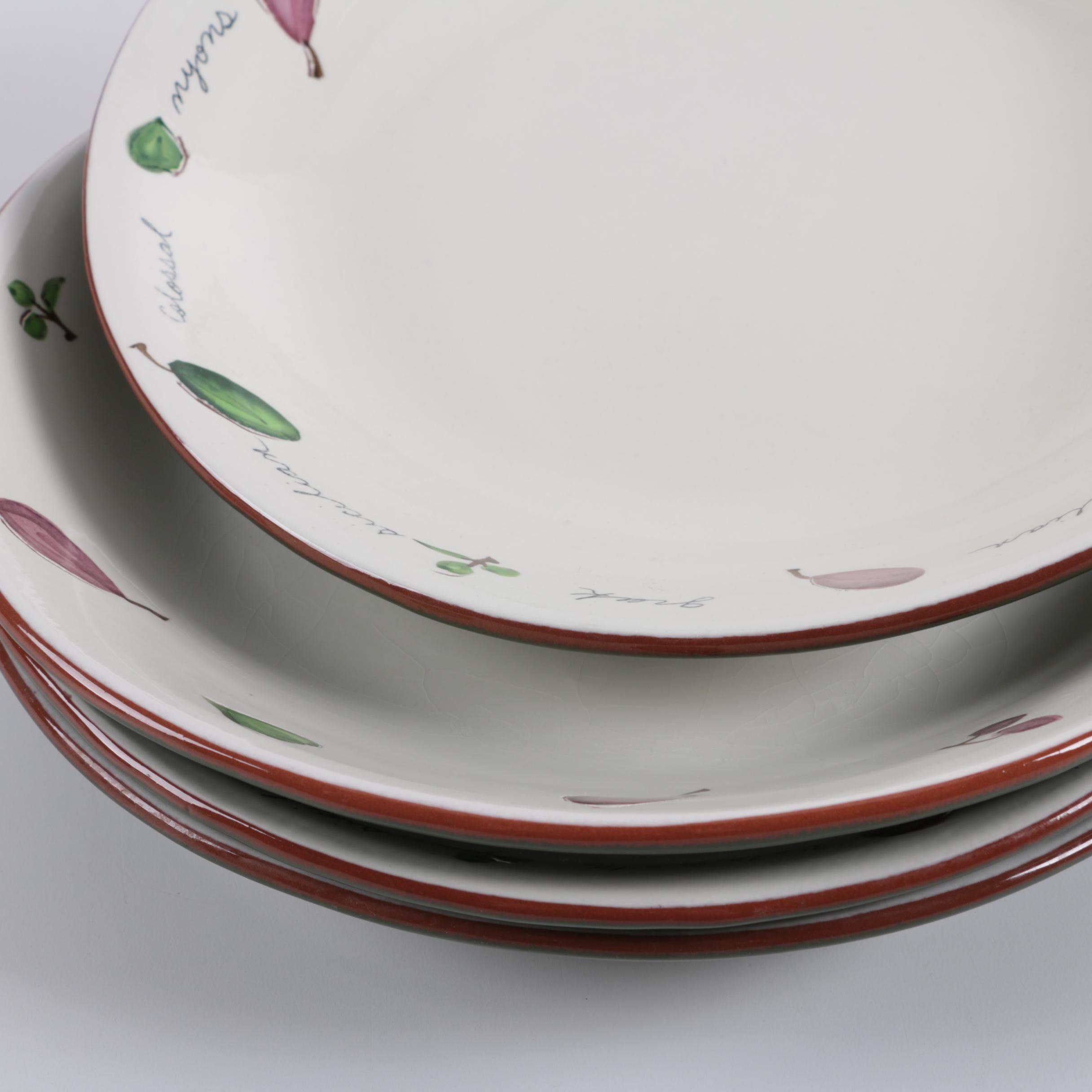 Pottery Barn "Olive" Pasta Bowls and Serving Bowl