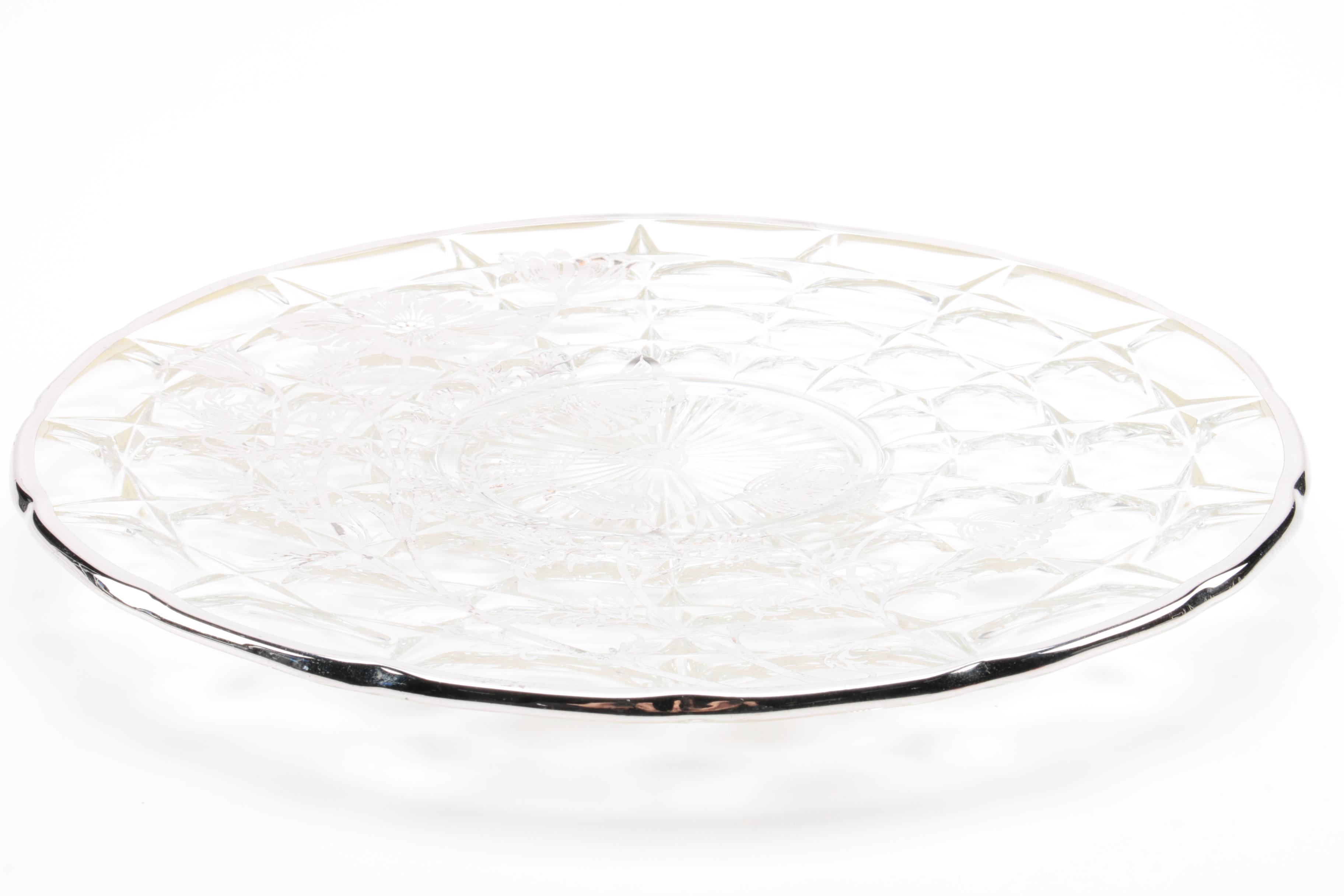 Silver Gilt Glass Platter