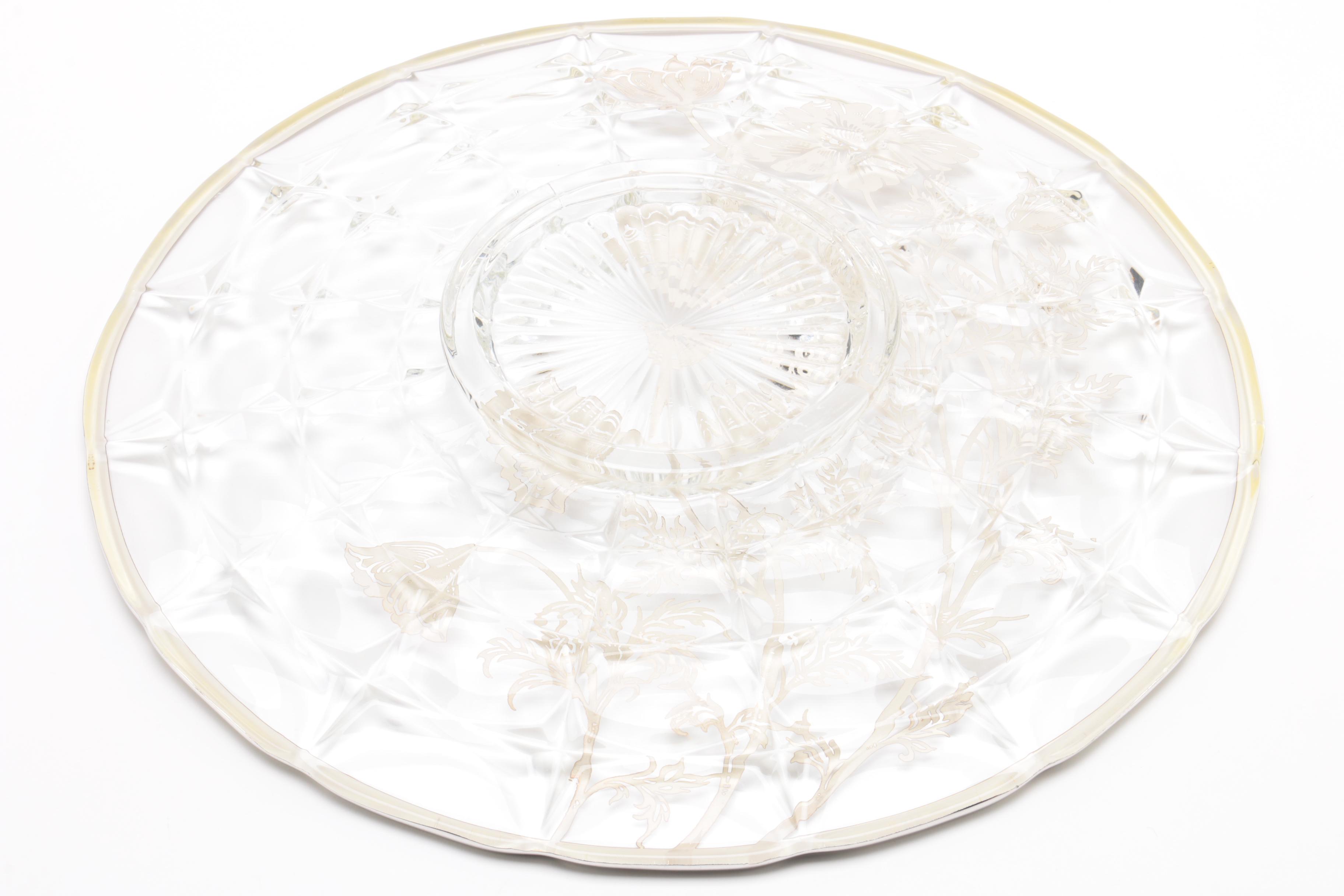 Silver Gilt Glass Platter