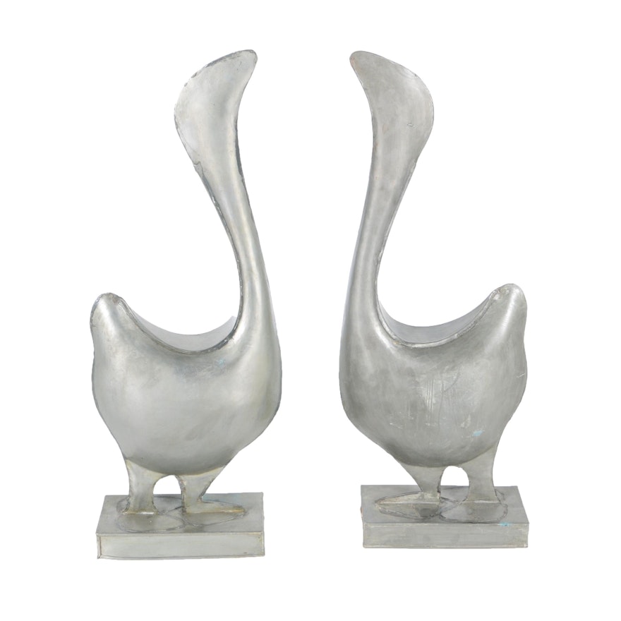 Metal Geese Bookends