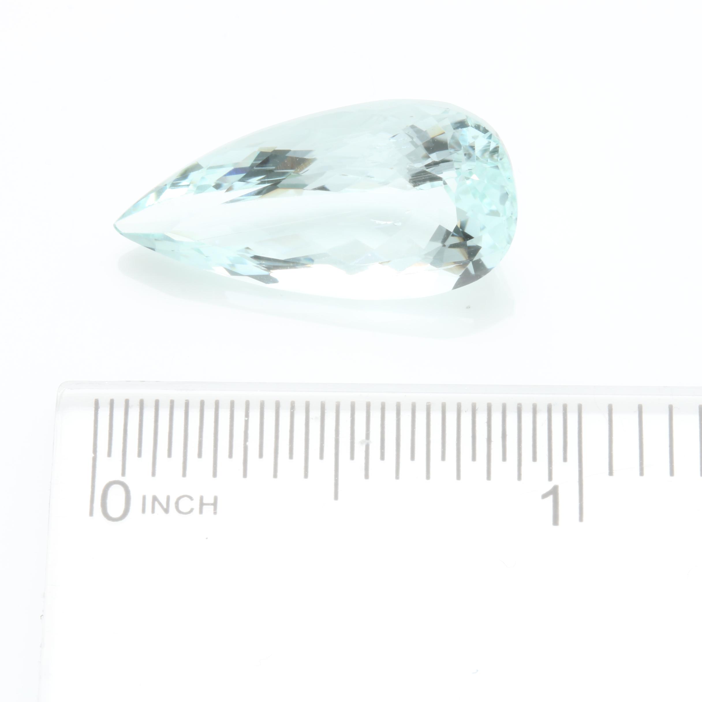 Loose 9.59 CT Aquamarine Gemstone