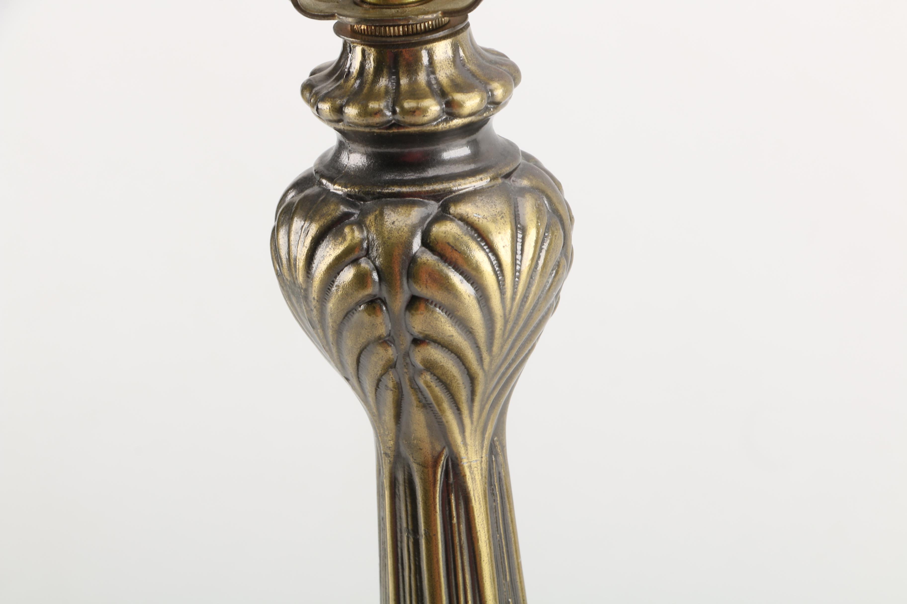 Vintage Slag Glass Table Lamp