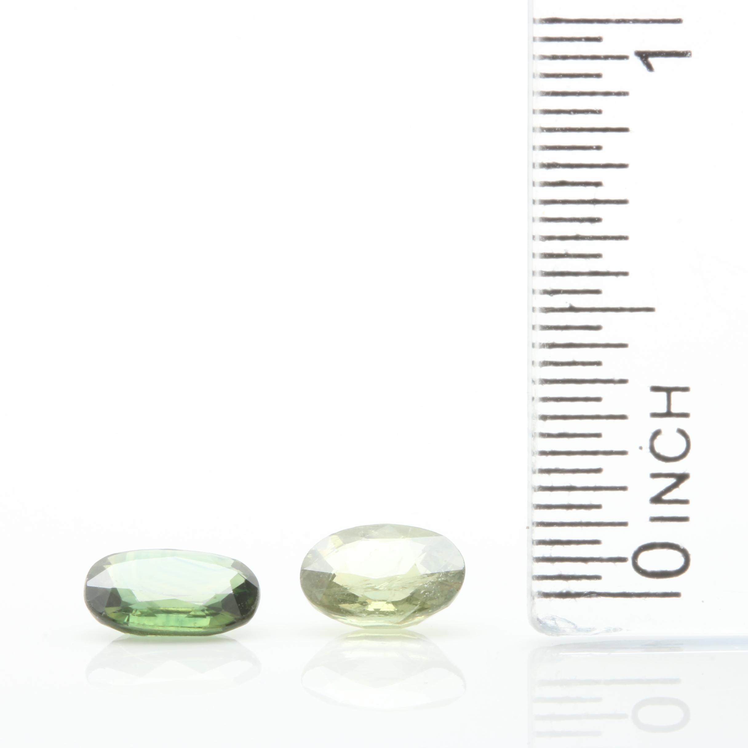 Loose 1.35 CT and 1.40 CT Natural Green Sapphires