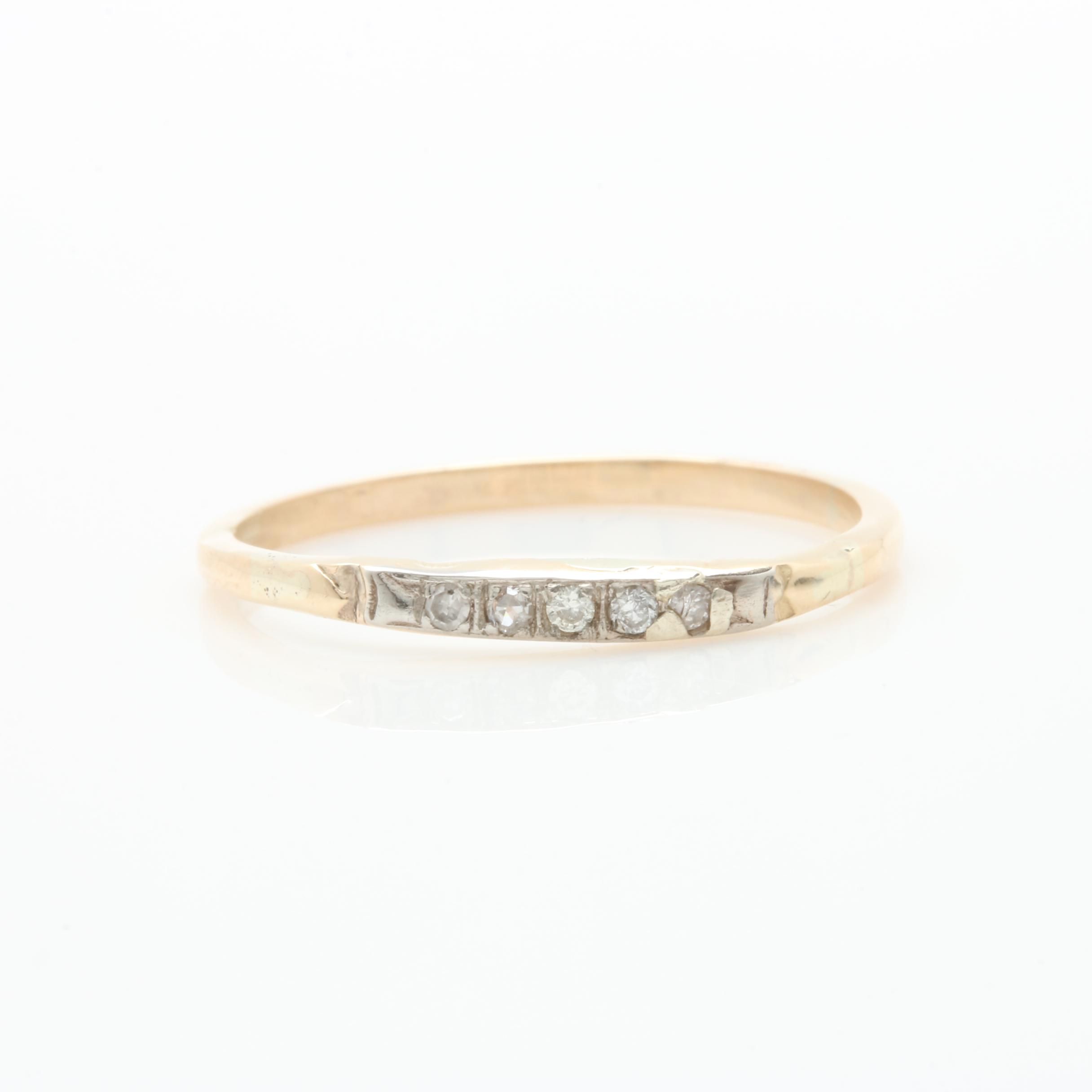 Vintage 14K Yellow Gold Diamond Ring