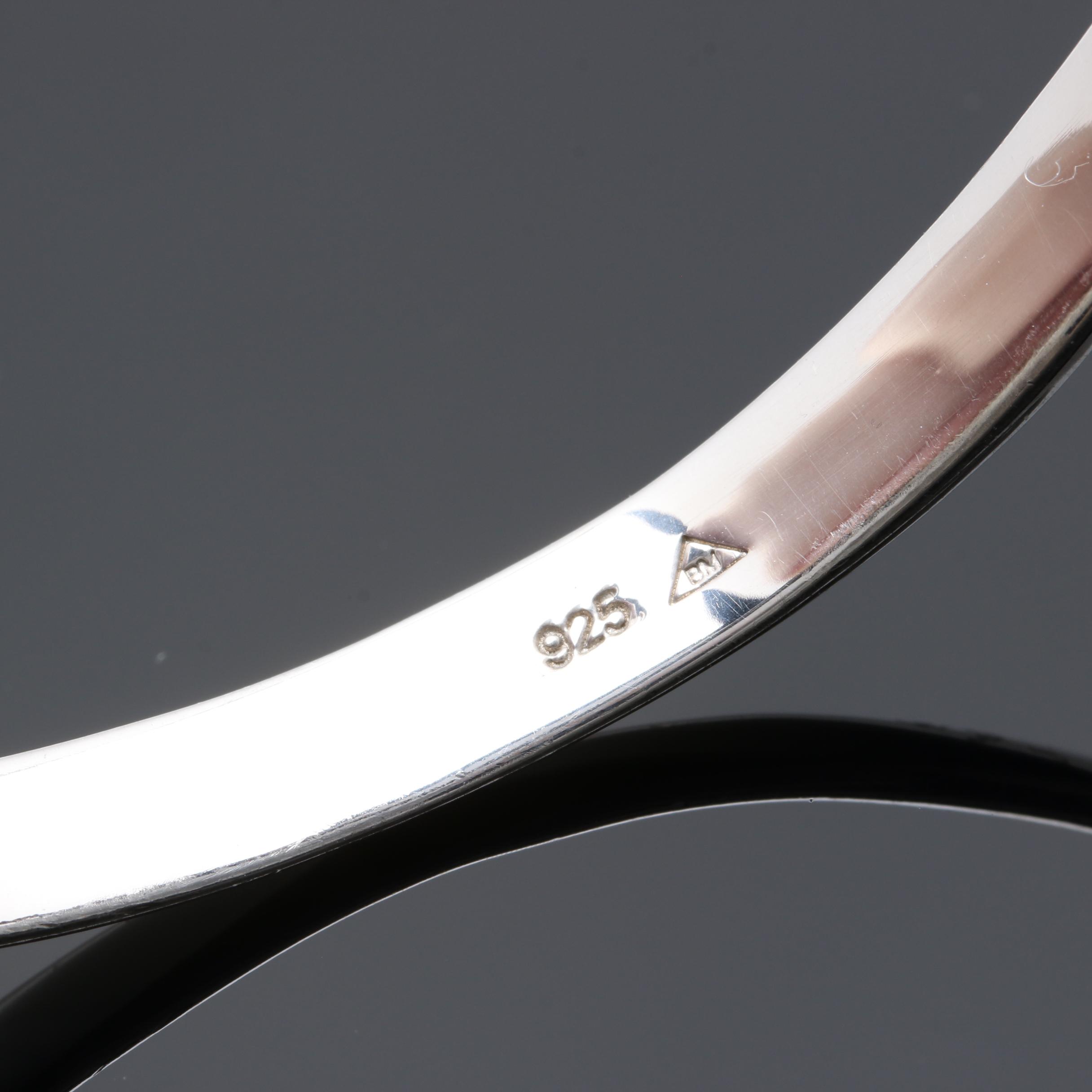 Sterling Silver Black Diamond Bangle Bracelet