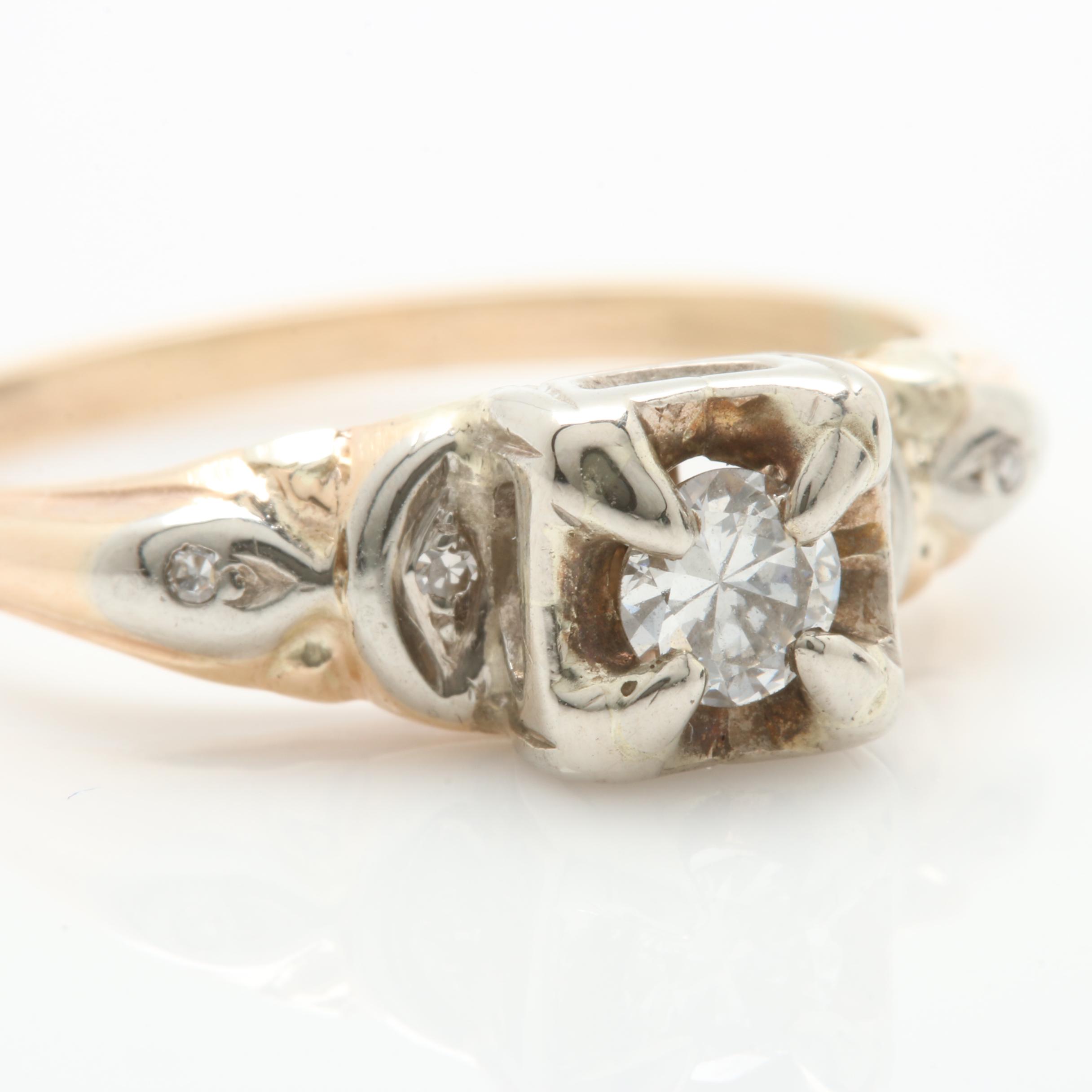 14K Yellow Gold Diamond Ring