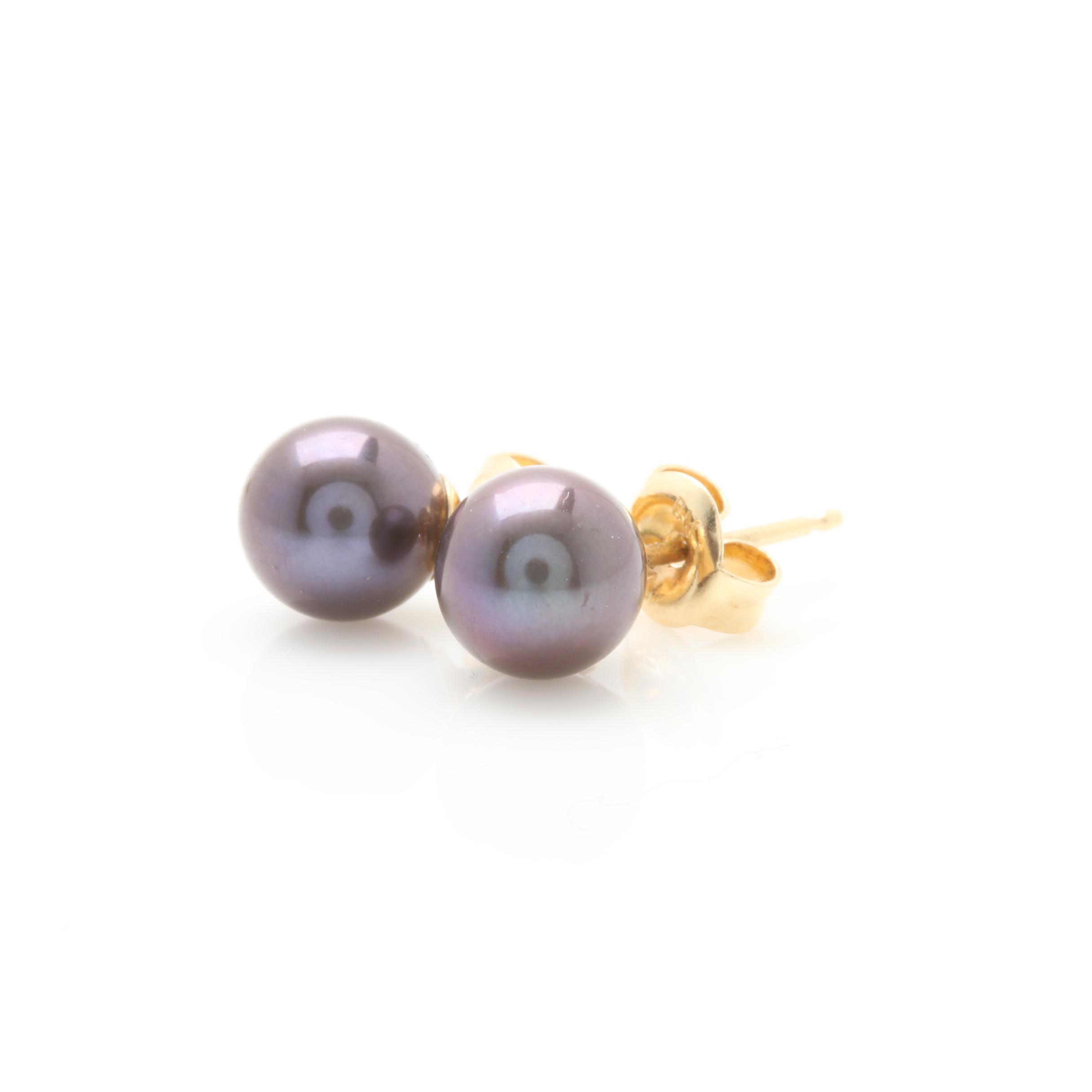 Assortment of 14K Yellow Gold Gemstone Stud Earrings