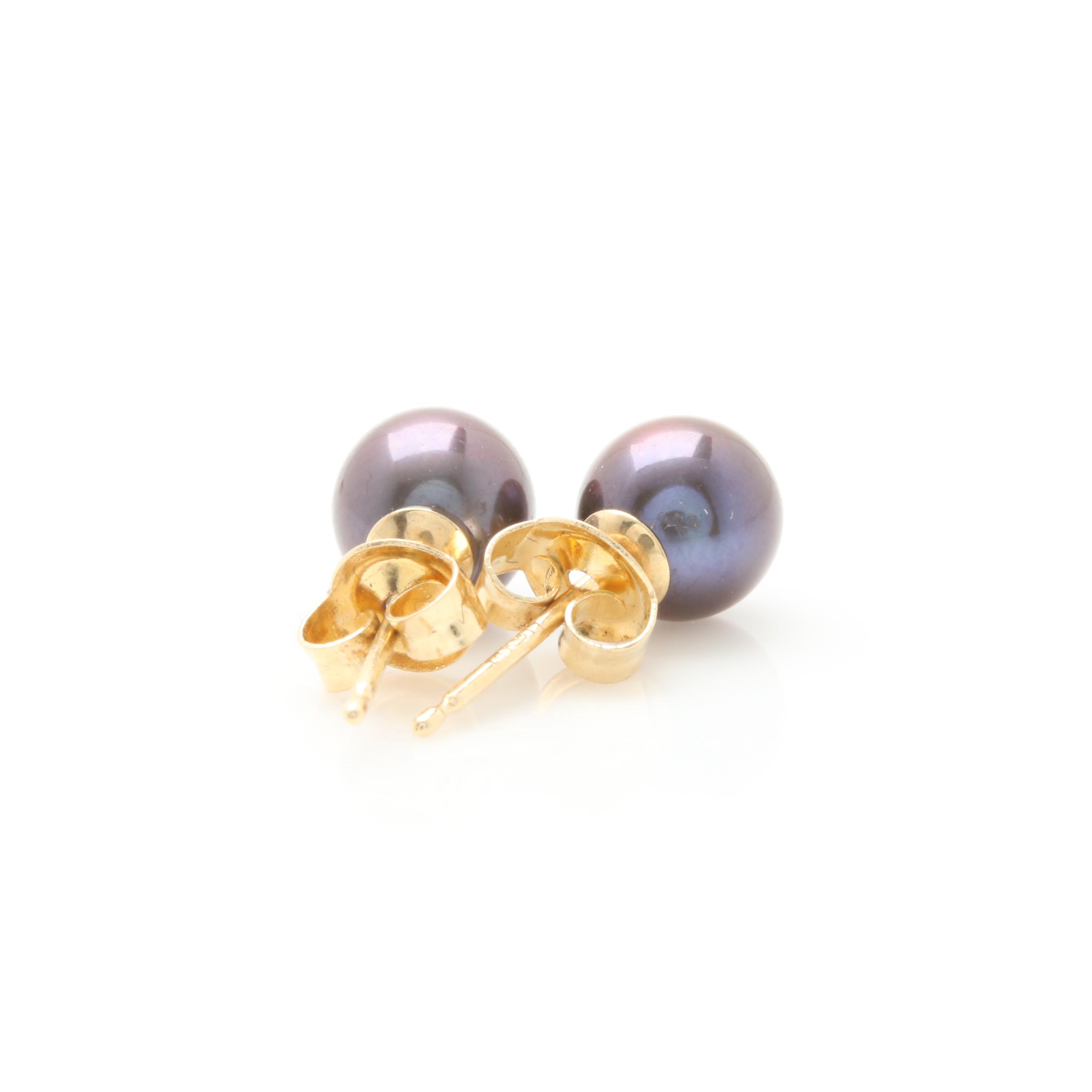 Assortment of 14K Yellow Gold Gemstone Stud Earrings