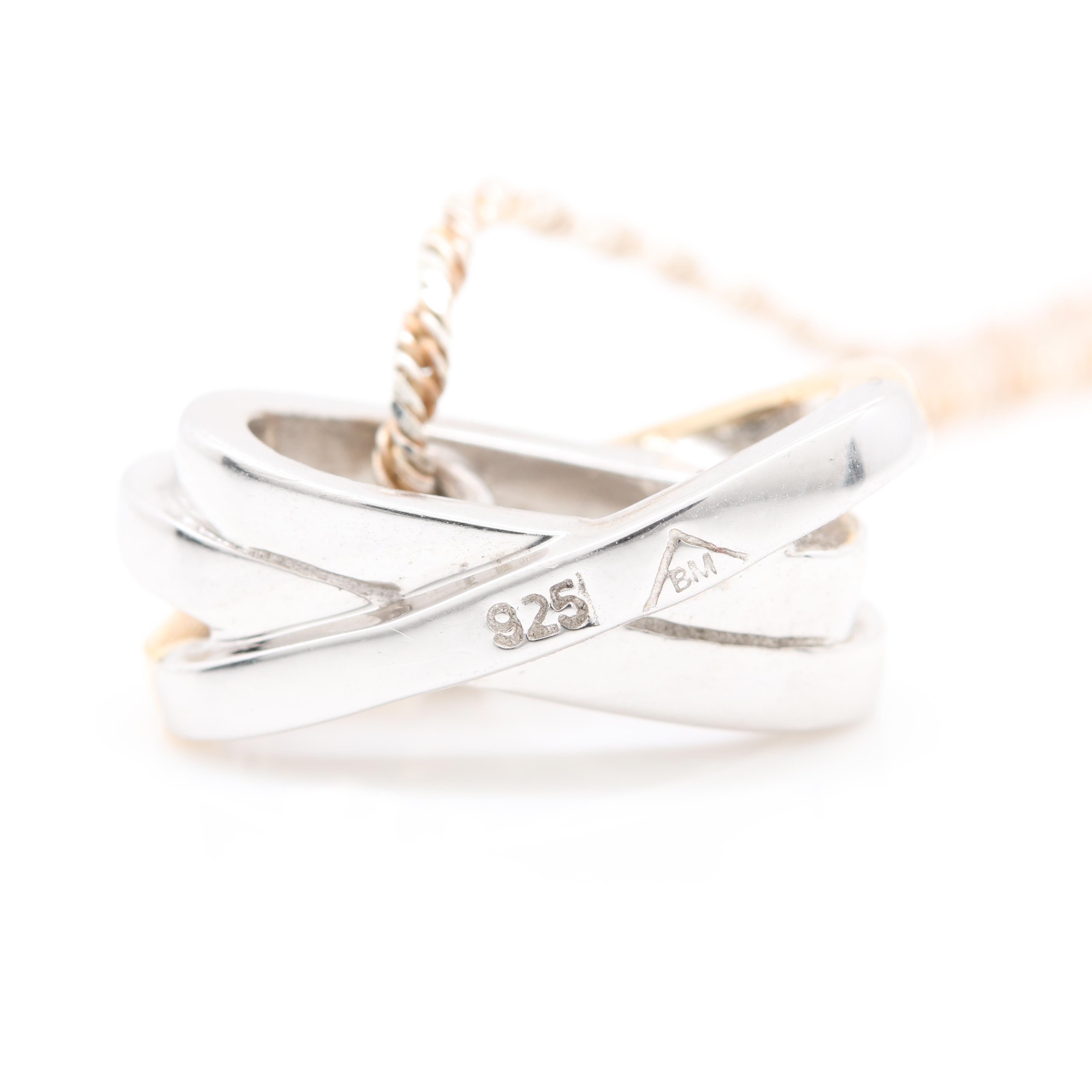 Sterling Silver Diamond Necklace and Pendant