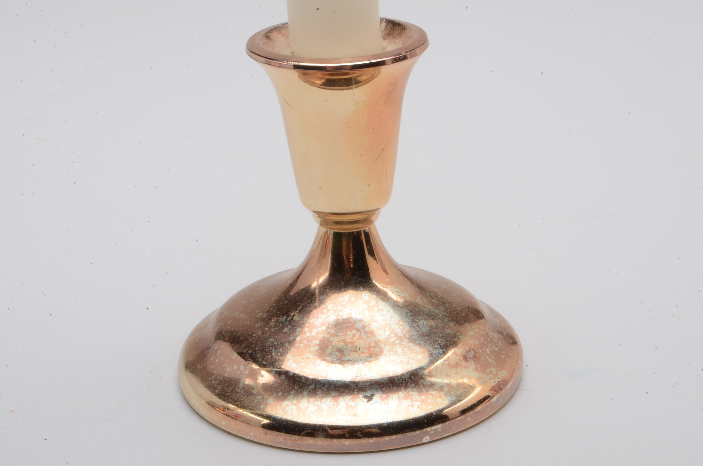 Pair Silver Plated Candlesticks With "Golden Wheat" Cup and Saucer